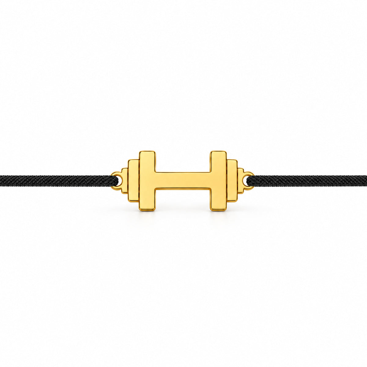 Bratara Power cu charm gantera din Argint 925 placat cu aur si snur ajustabil Maison La Stephanie