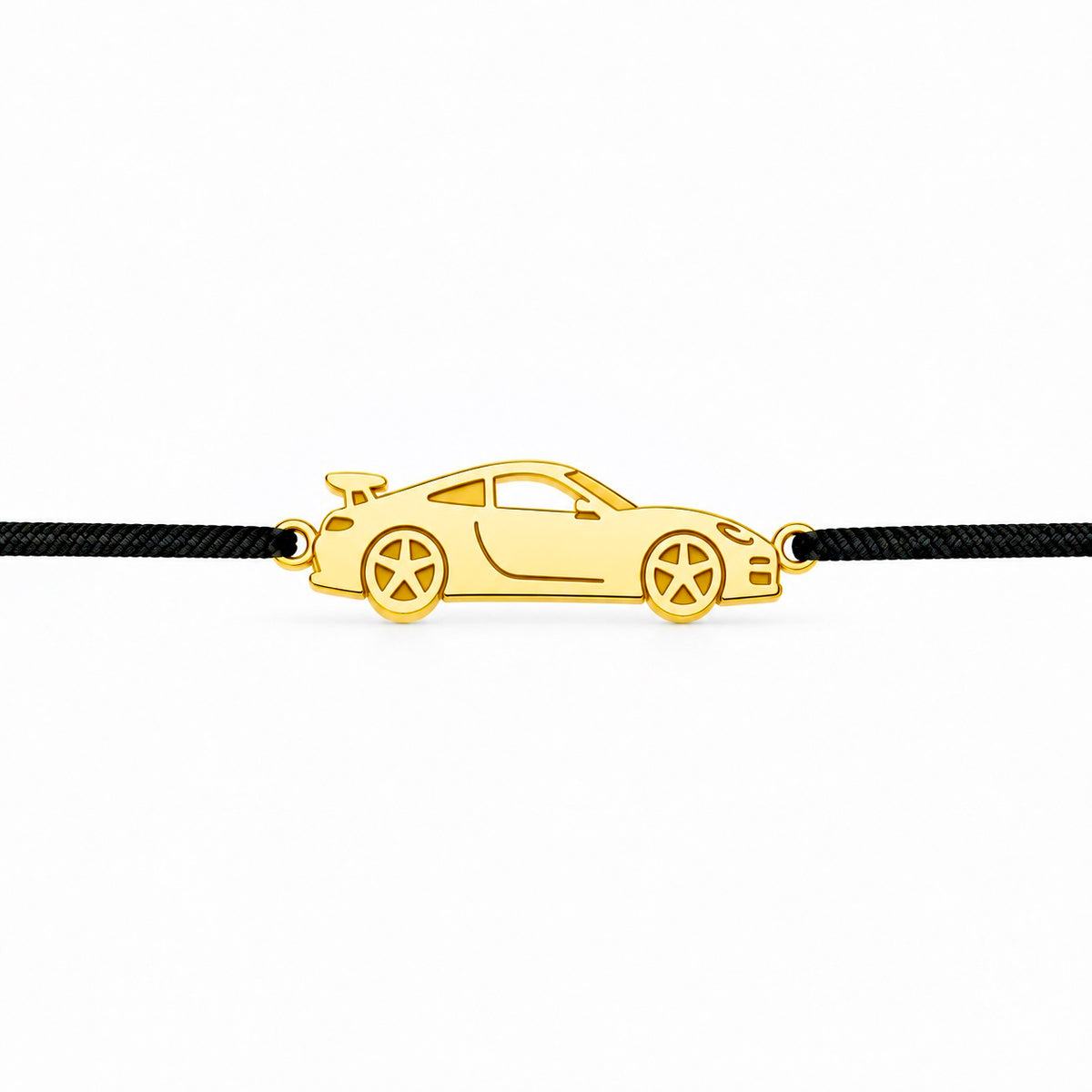 Bratara Racing Car cu charm masina sport din Argint 925 placat cu aur si snur ajustabil Maison La Stephanie