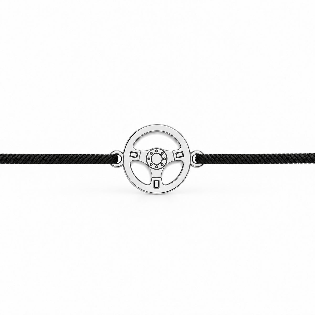 Bratara Racing Wheel cu charm volan sport din Argint 925 si snur ajustabil Maison La Stephanie