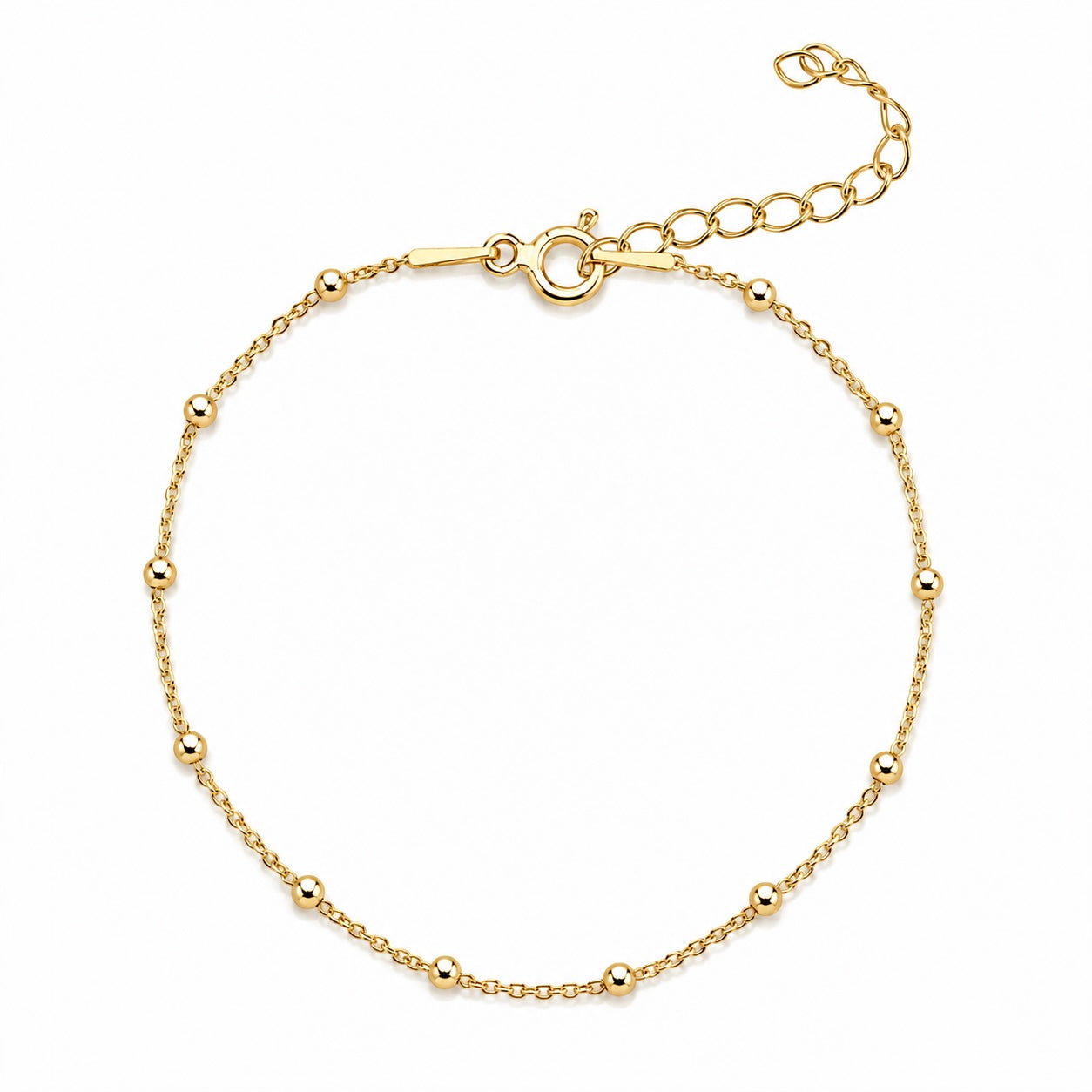 Brățară Simplicity din Argint 925 Placat cu Aur, cu design minimalist și biluțe decorative delicate. O bijuterie elegantă și versatilă, perfectă pentru purtare zilnică sau pentru a fi oferită cadou.
