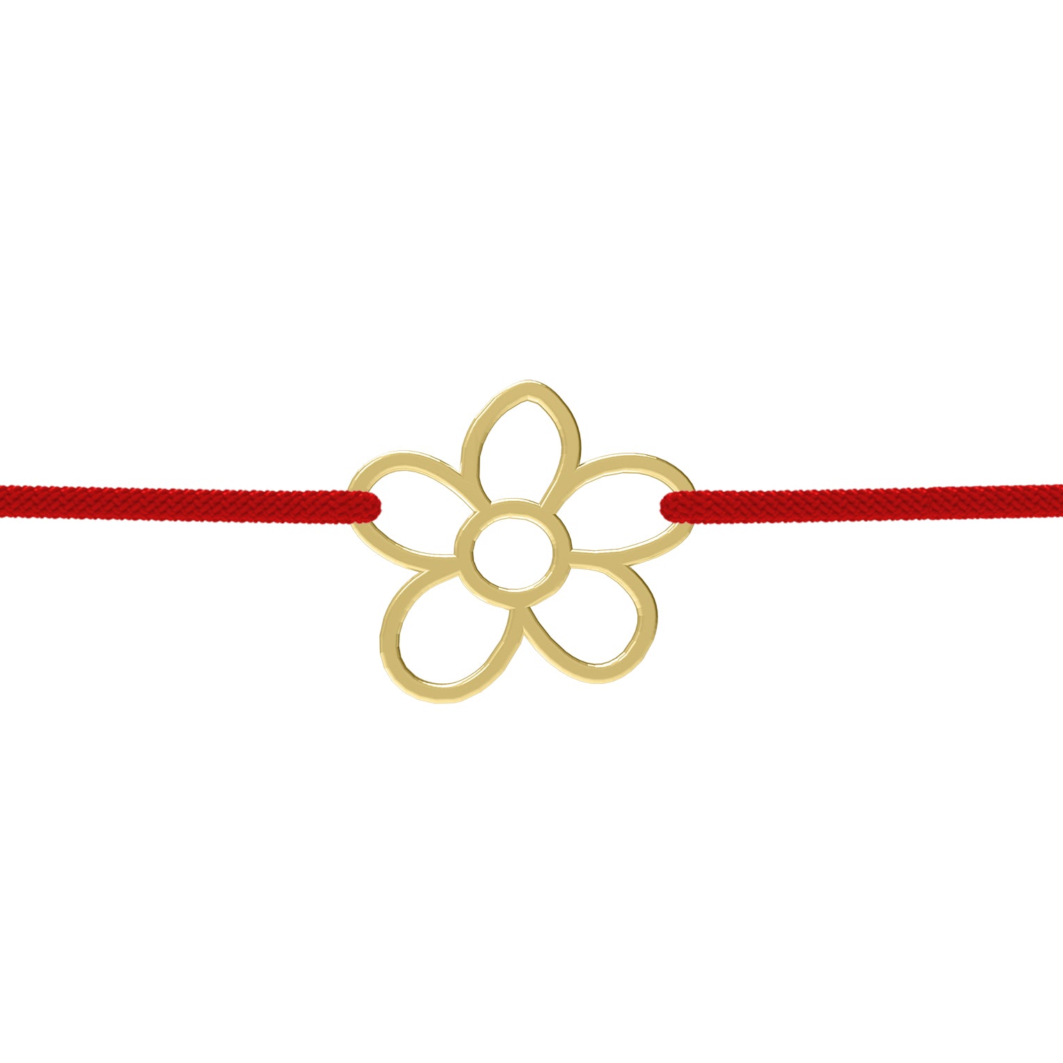 martisor cu snur reglabil si floare argint placat cu aur maison la stephanie