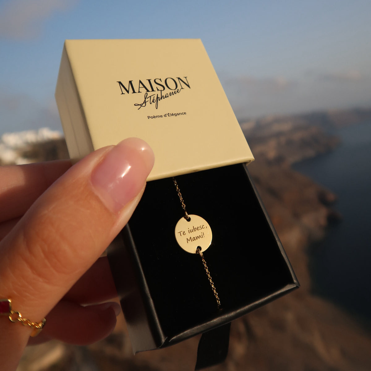 Bratara Te iubesc Mami din argint 925 placat cu aur, personalizata cu mesaj gravat – Maison La Stephanie