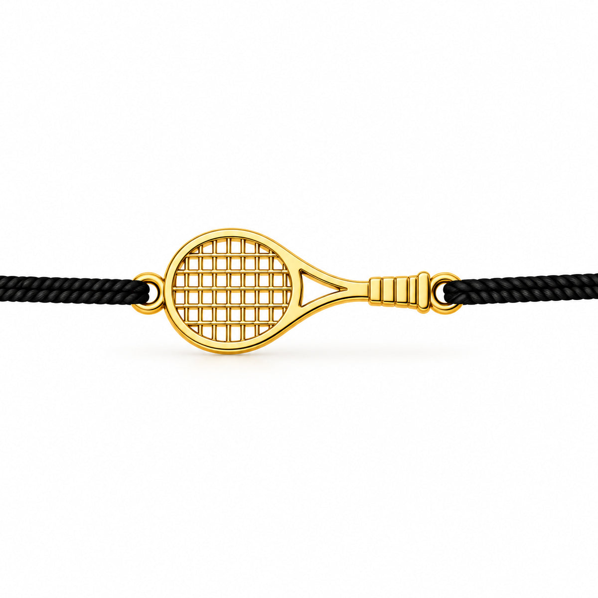 Bratara Tennis cu charm racheta de tenis din Argint 925 placat cu aur si snur ajustabil Maison La Stephanie