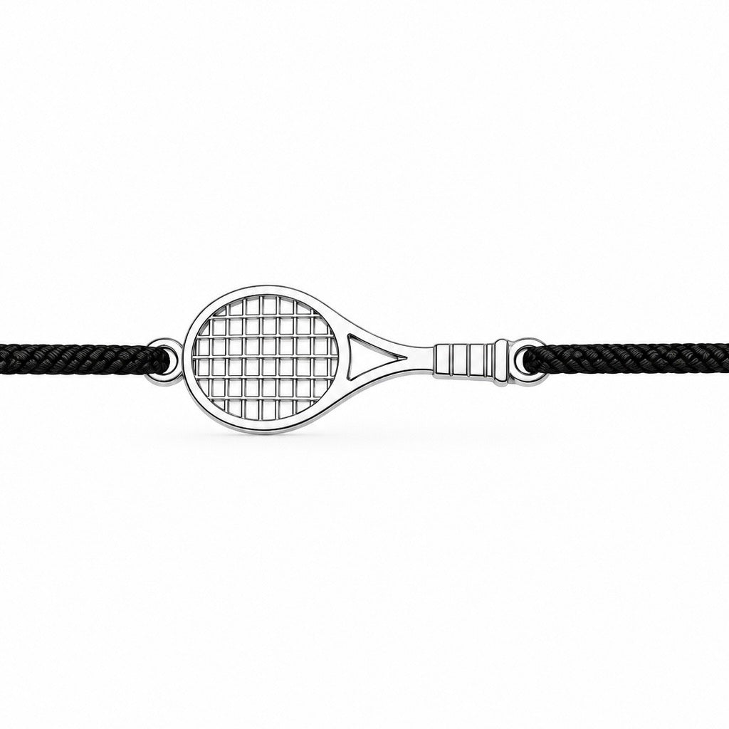 Bratara Tennis cu charm racheta de tenis din Argint 925 si snur ajustabil Maison La Stephanie