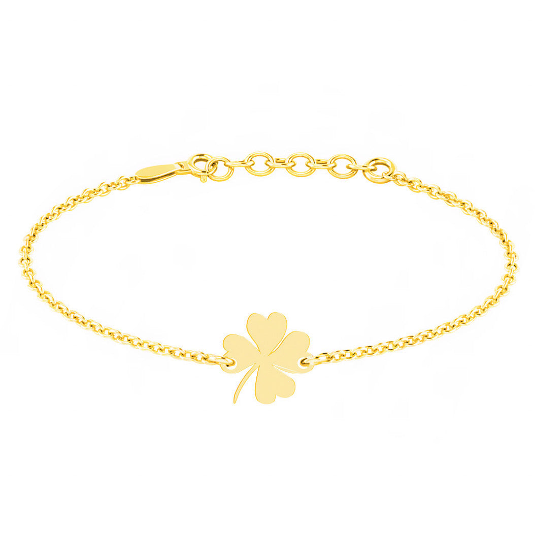 Brățară elegantă din argint 925 placat cu aur 18K cu simbol trifoi – bijuterie Maison La Stéphanie, cadou rafinat de 8 martie sau Mărțișor, ideal pentru doamne și echipe corporate.