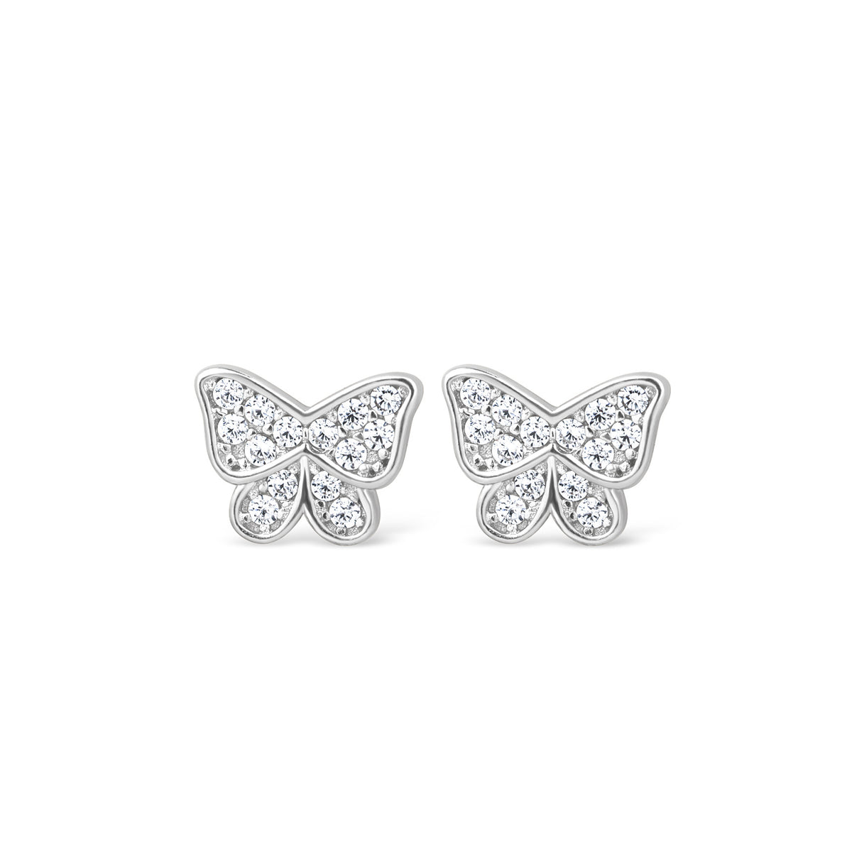 Cercei din argint 925 cu fluturași și zirconia, bijuterie delicată și cadou ideal pentru femei, marca Maison La Stéphanie.