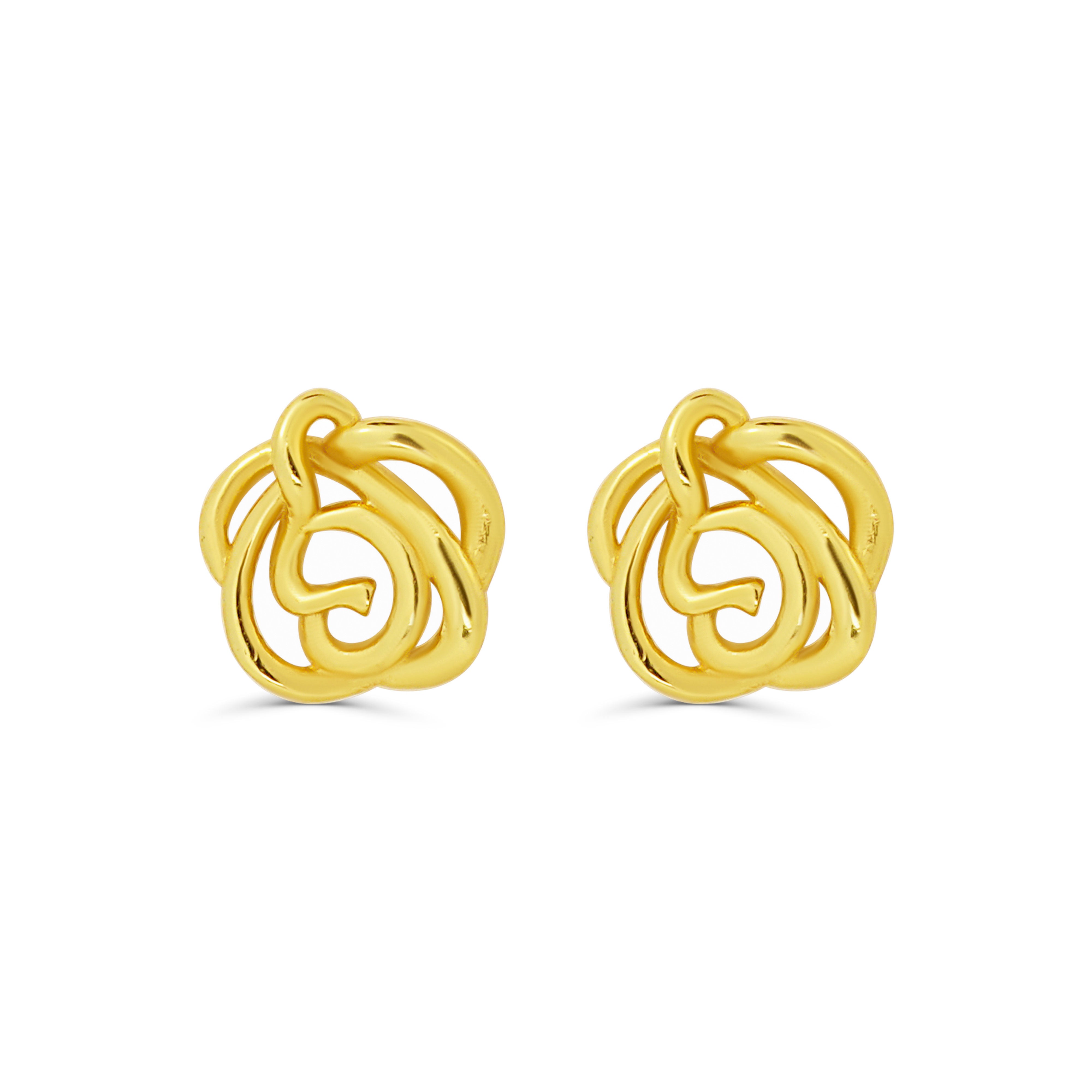 Cercei trandafir din argint placat cu aur 18K, eleganți și feminini, perfecți pentru un cadou delicat.