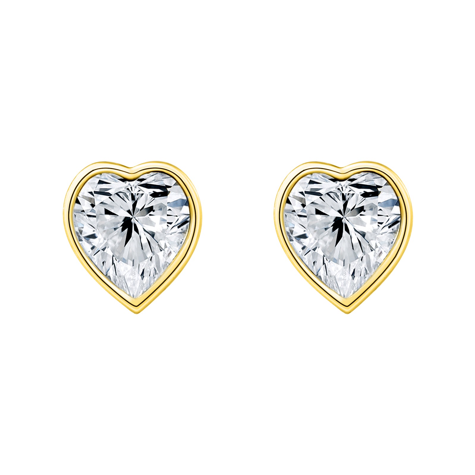 Cercei Diamond Heart din argint 925 sau argint placat cu aur, cu zirconiu alb in forma de inima – Maison La Stephanie