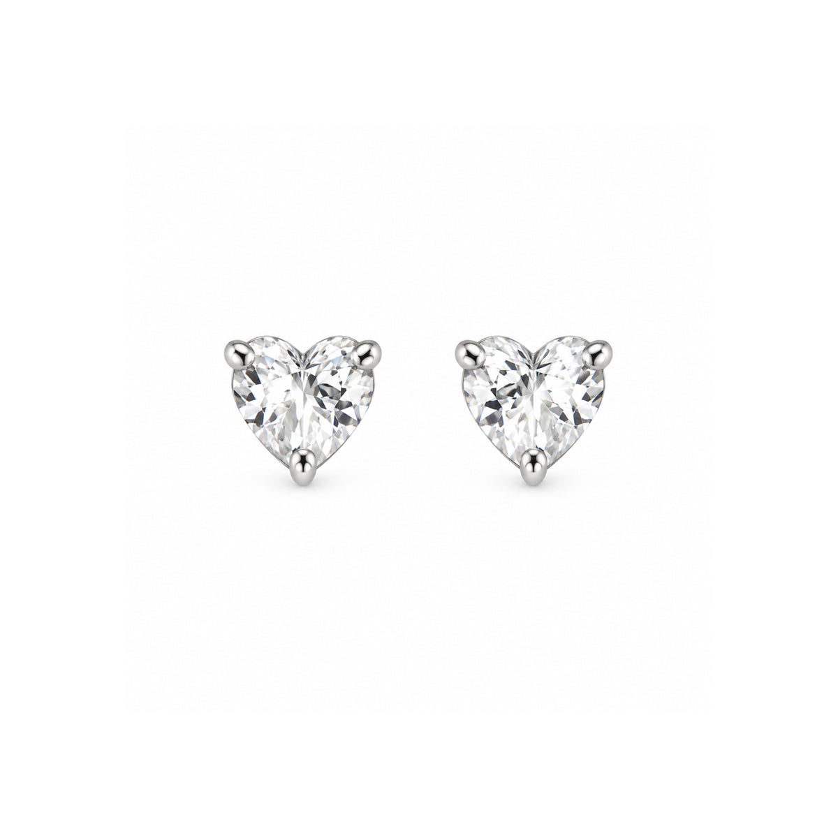 Cercei Petit Heart Crystal Argint 925 cu piatra alba in forma de inima, Maison La Stéphanie