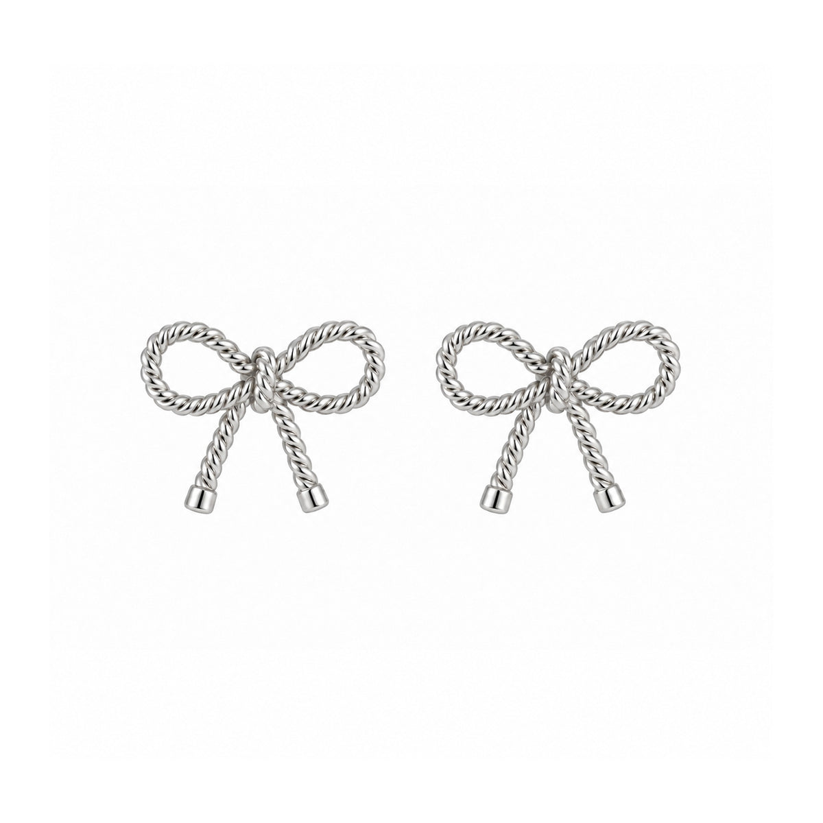 Cercei Ribbon Twist Argint 925 in forma de fundita cu detalii rasucite si finisaj lucios, Black Friday Maison La Stéphanie