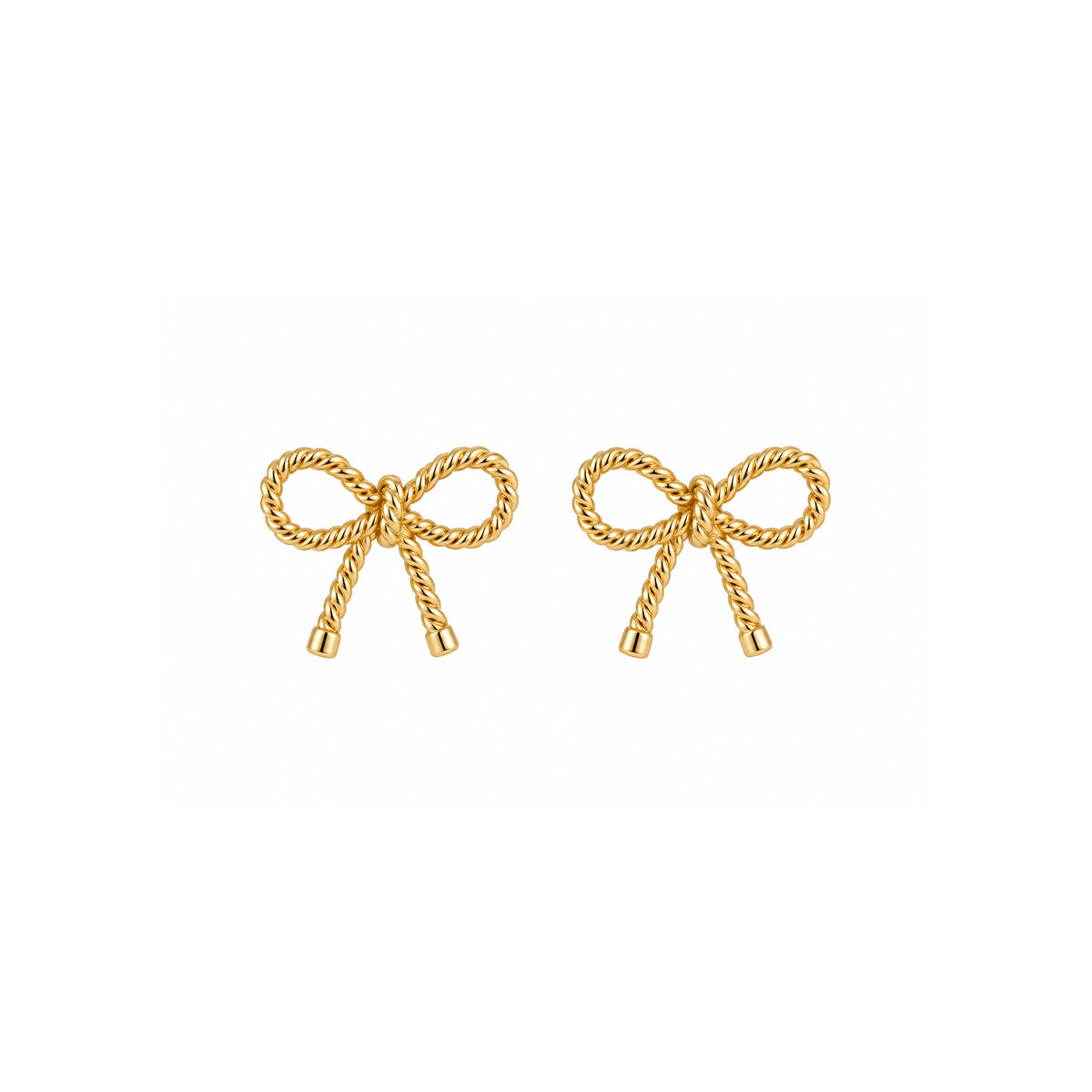 Cercei Ribbon Twist Argint 925 placat cu Aur 18K in forma de fundita cu fire rasucite si finisaj auriu, Black Friday Maison La Stéphanie