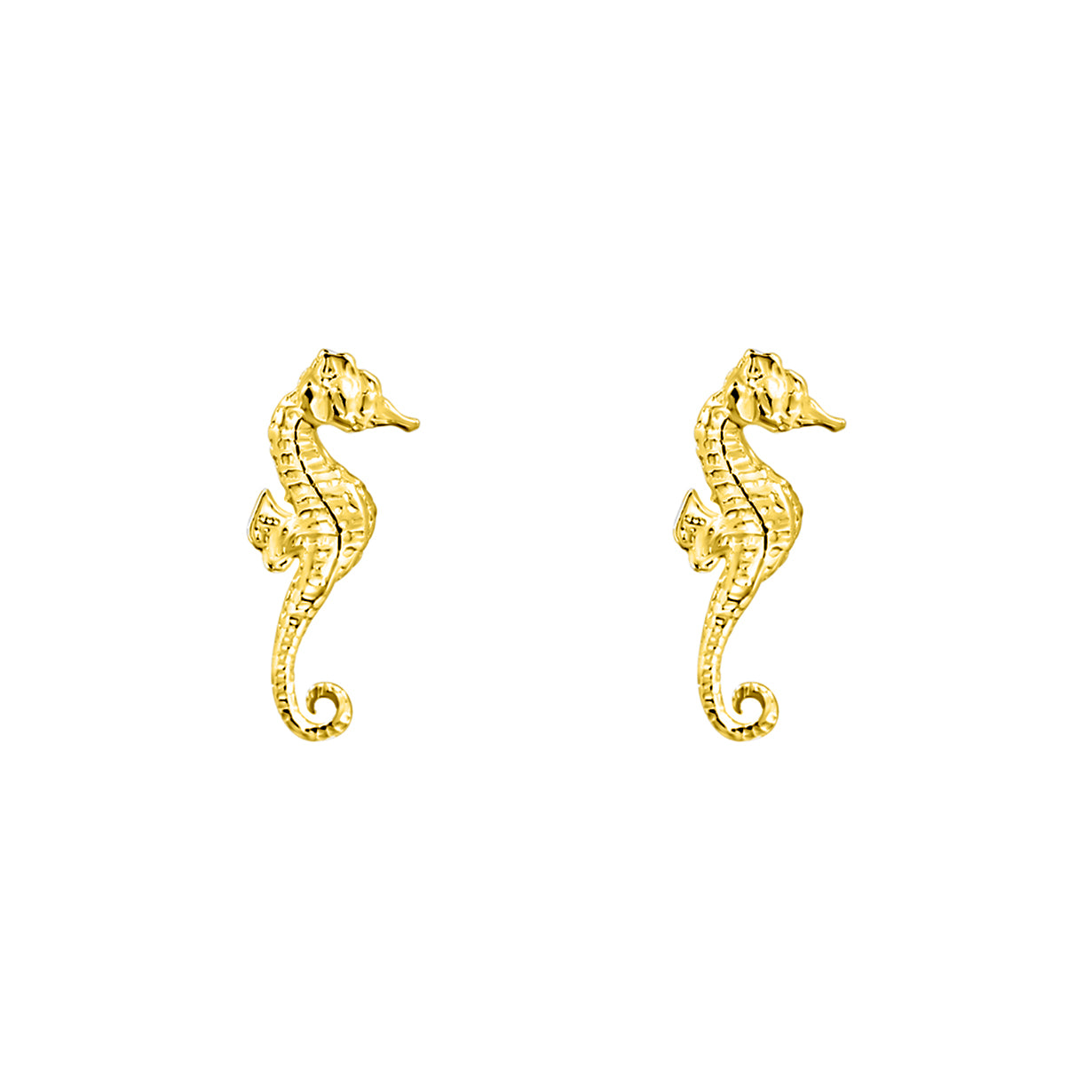 Cercei Summer Seahorse din argint 925 placat cu aur, cu design marin in forma de calut de mare – Maison La Stephanie