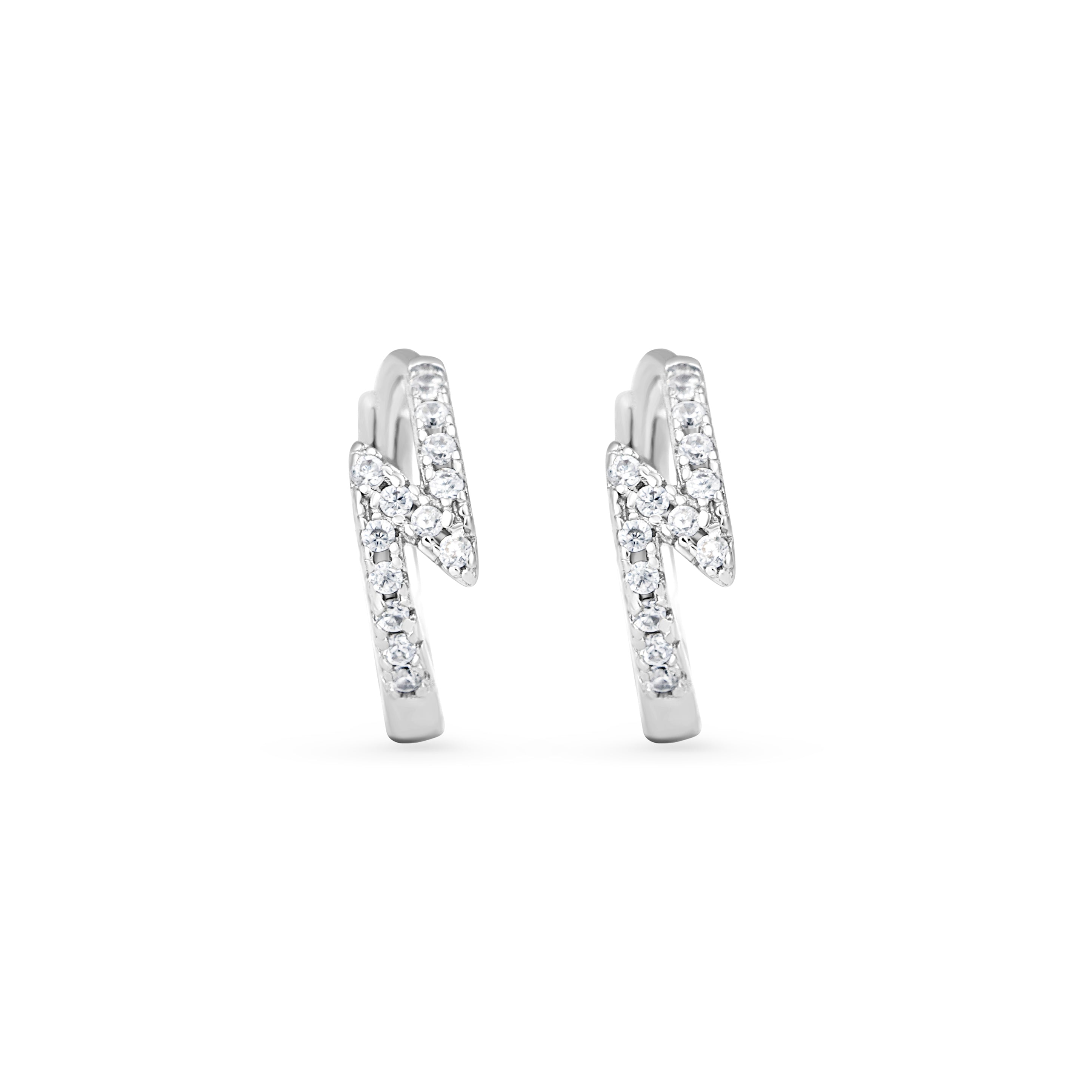 Cercei hoops din argint 925 cu zirconia albă, bijuterie elegantă, rafinată și ideală pentru cadou, marca Maison La Stéphanie.