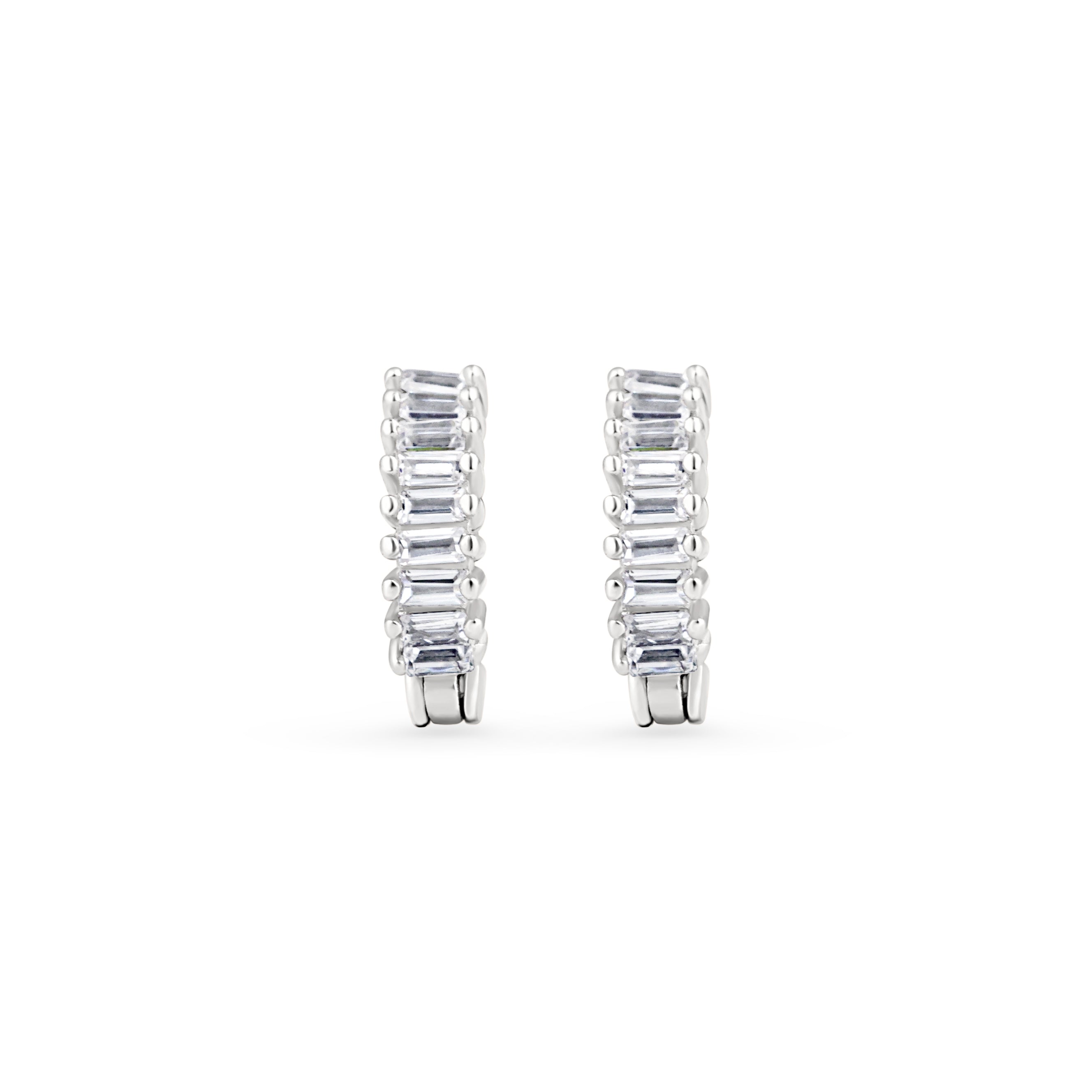 Cercei hoops din argint 925 cu zirconia albă, bijuterie elegantă și cadou ideal pentru femei, marca Maison La Stéphanie.