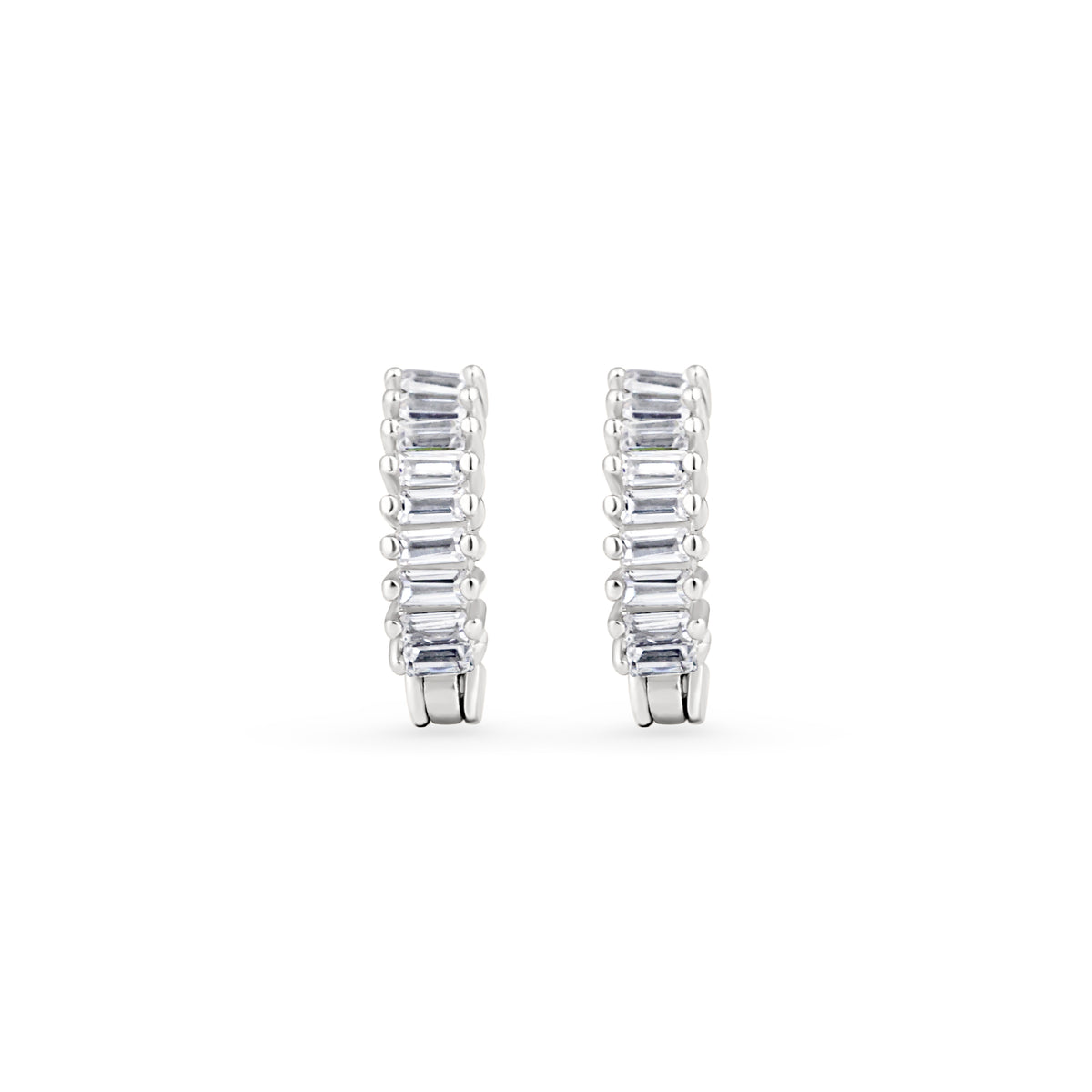Cercei hoops din argint 925 cu zirconia albă, bijuterie elegantă și cadou ideal pentru femei, marca Maison La Stéphanie.