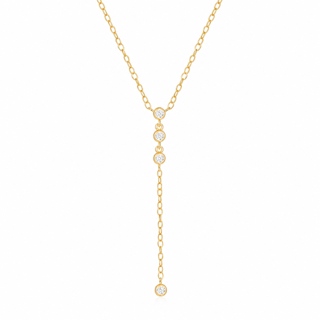 Colier Argint 925 Placat cu Aur Lumière Drop Necklace | Maison La Stéphanie