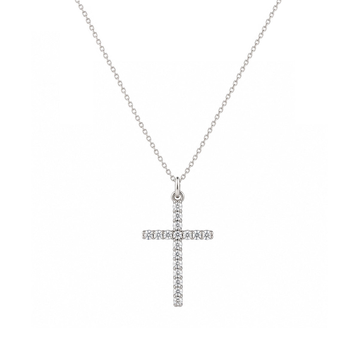 Colier Croix Étincelle Argint 925 cu pandantiv cruce decorata cu pietre transparente si lant fin, Black Friday MAISON La Stéphanie