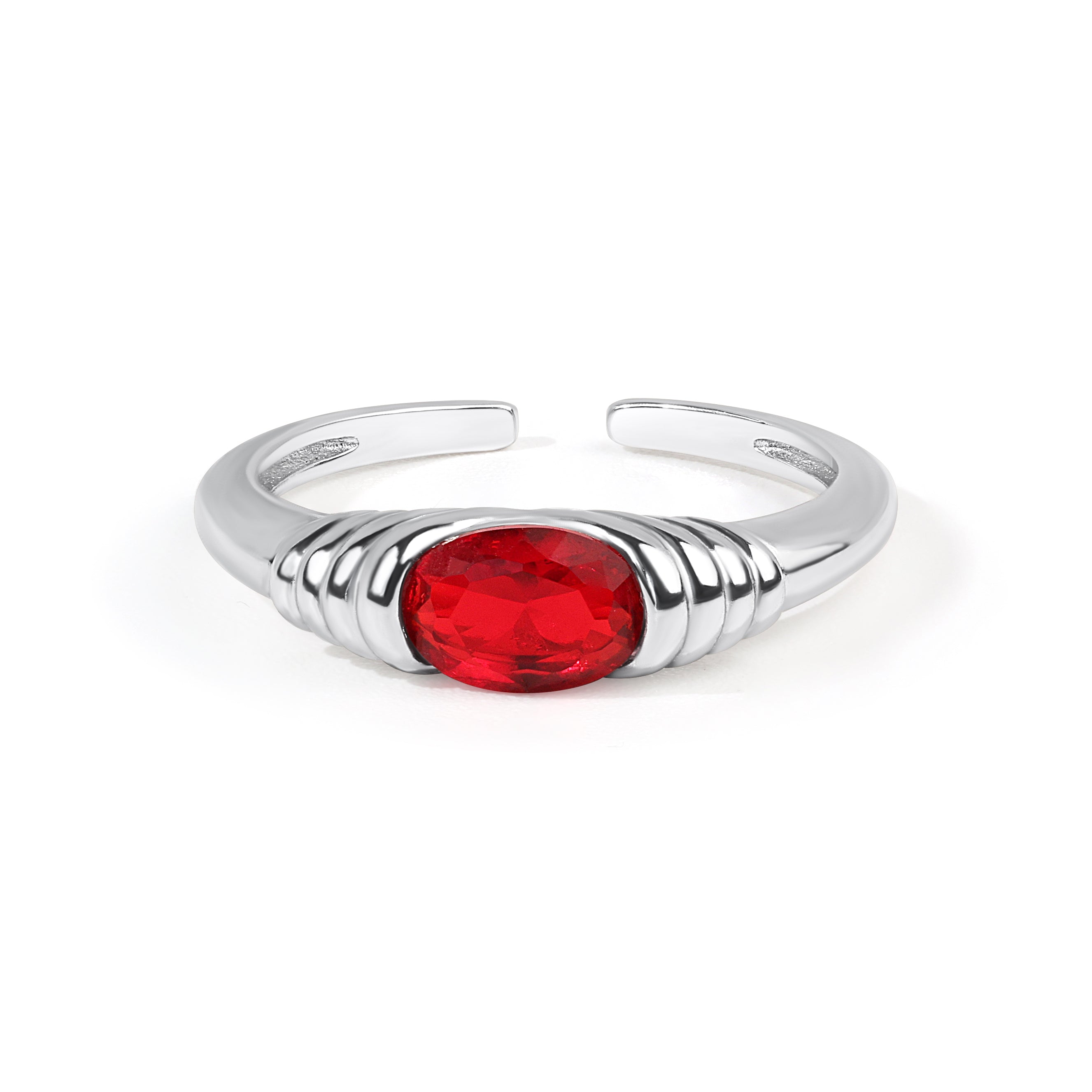 Inel elegant din argint 925 cu piatră burgundy – un cadou ideal pentru femei, perfect pentru ținute feminine și ocazii speciale, disponibil la Maison La Stéphanie.