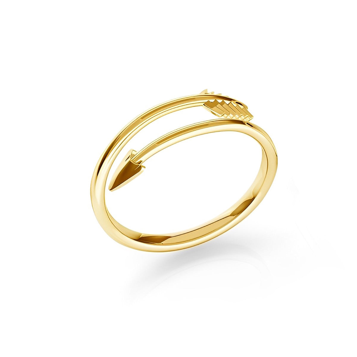 Inel Arrow din argint 925 placat cu aur 14K – inel reglabil, elegant și minimalist, cu design de săgeată, perfect pentru purtare zilnică.