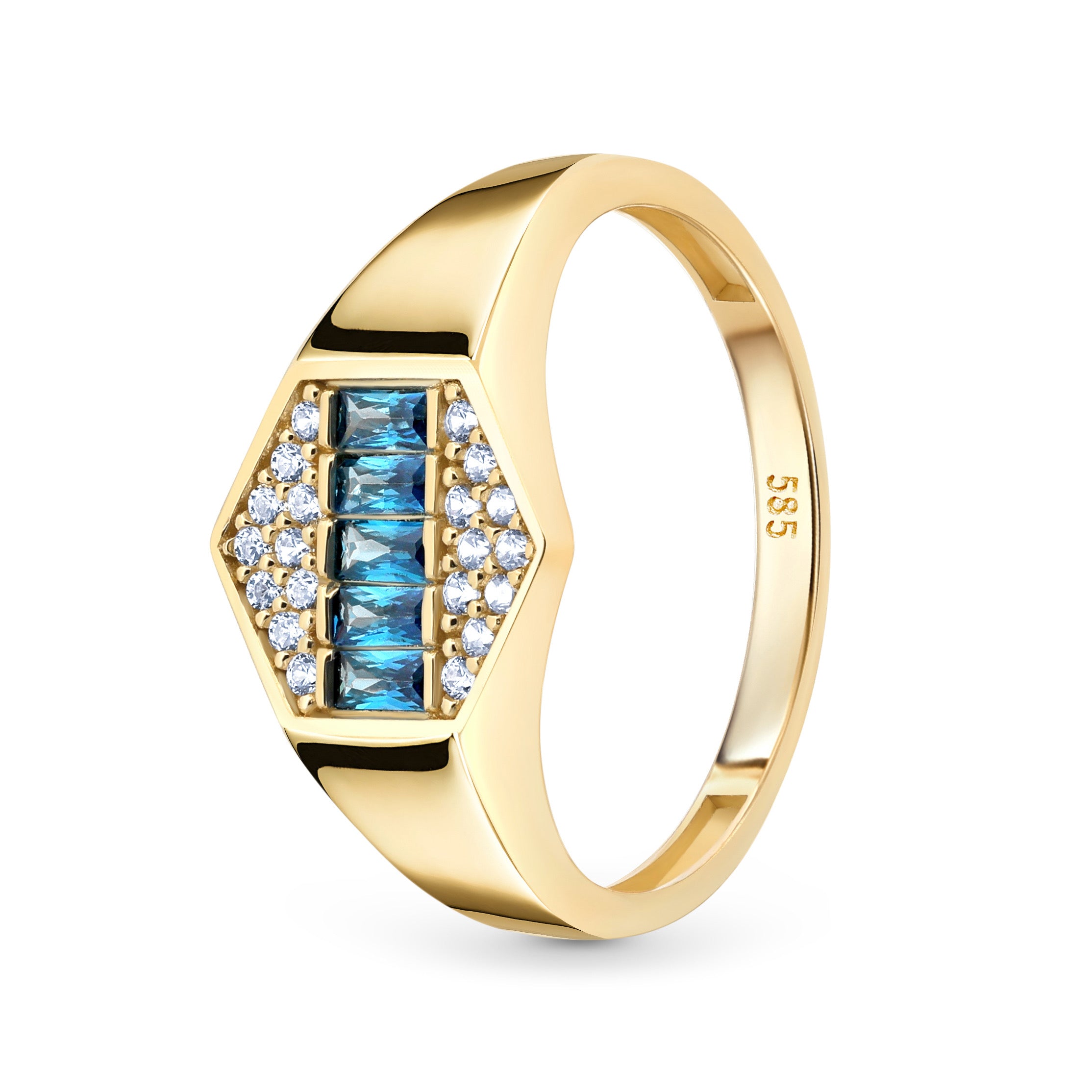 inel aur 14k design geometric modern cu zirconiu cadou rafinat pentru femei elegante