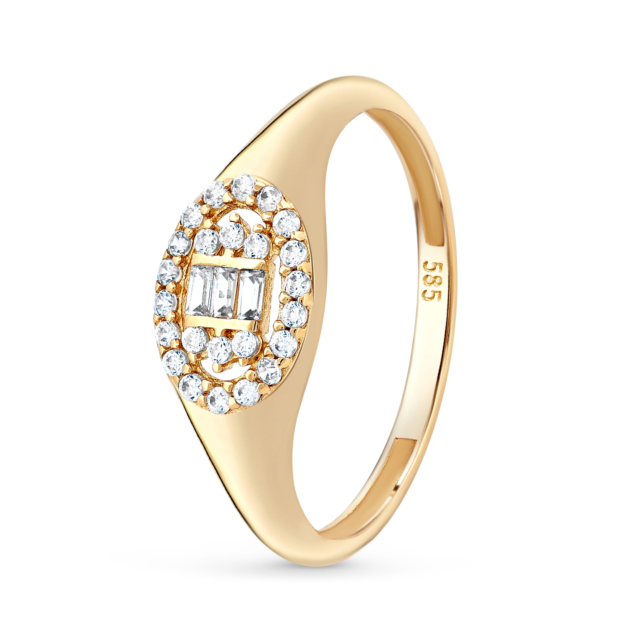 inel aur 14k design luminos rafinat zirconiu central cadou elegant pentru femei iubitoare de bijuterii fine