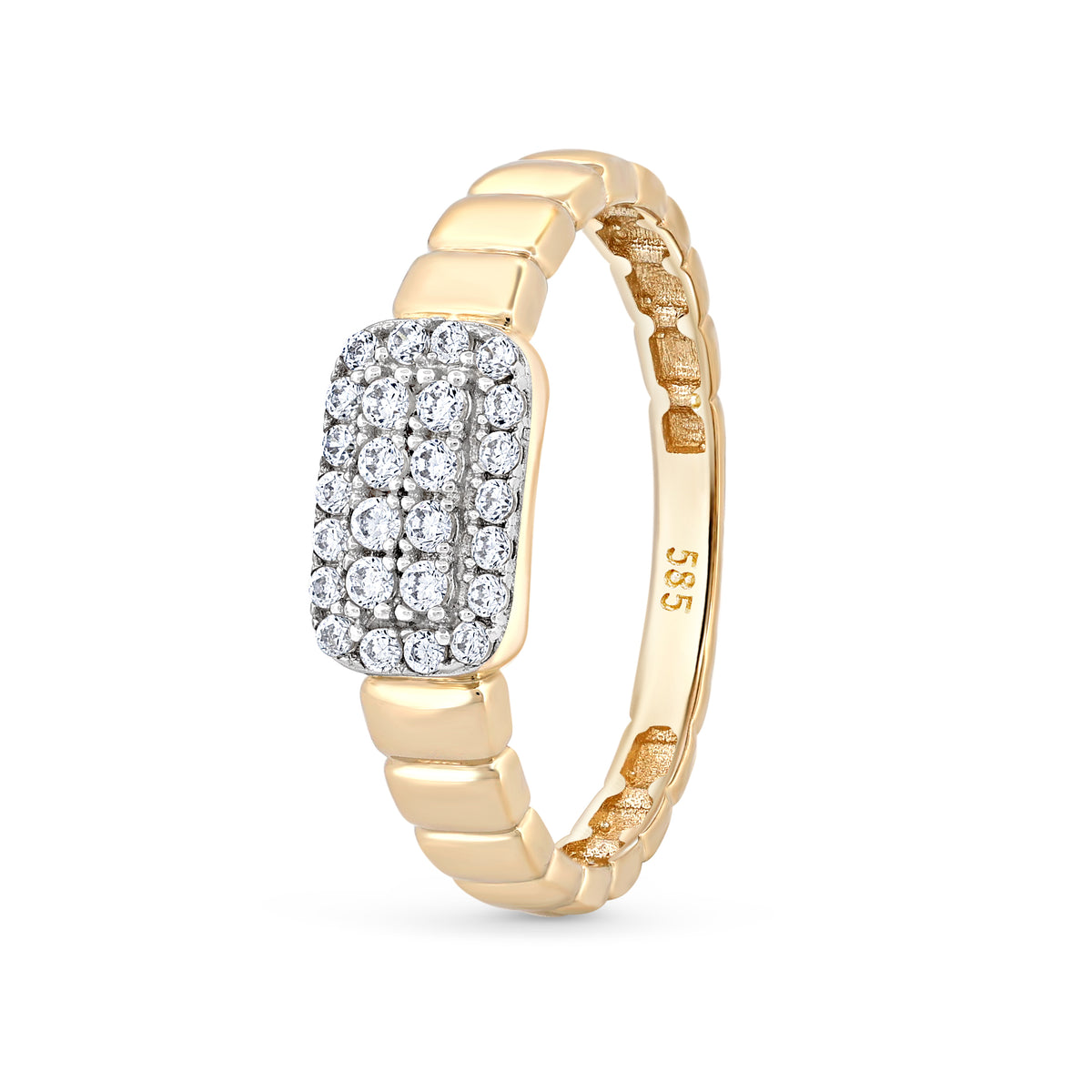 inel din aur 14k cu pietre zirconiu stralucire regala cadou pretios pentru femei bijuterie fina si eleganta