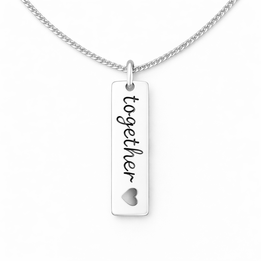 lantisor barbati argint 925 cu placuta dreptunghiulara personalizata si inimioara decupata