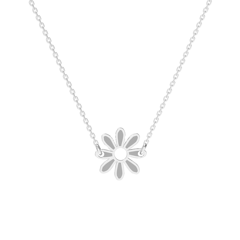 Lănțișor Flower din argint 925 – bijuterie delicată cu pandantiv floare, perfectă pentru copii, adolescente și femei. Cadou elegant pentru Crăciun, Moș Nicolae sau zi de naștere.