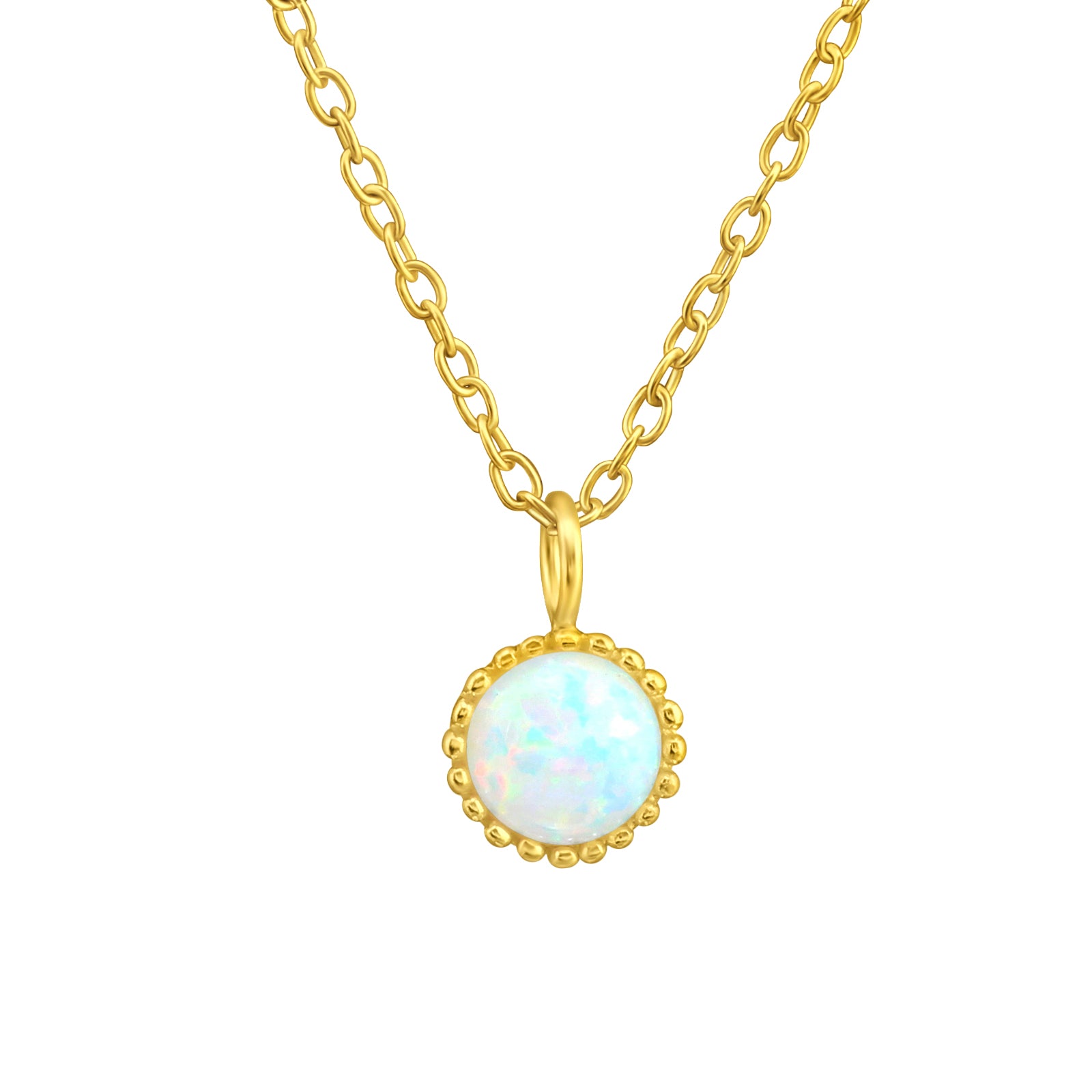 Petite Opal Sun Necklace,18K gold plated sterling silver Maison la Stephanie