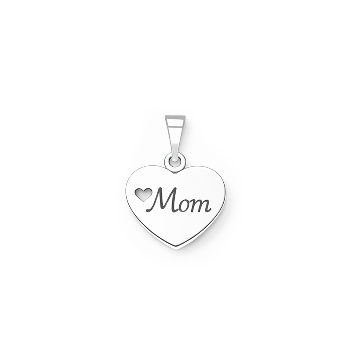 Martisor din argint 925 cu pandantiv inima mom, bijuterie delicata si cadou emotionant pentru mama, Maison La Stéphanie