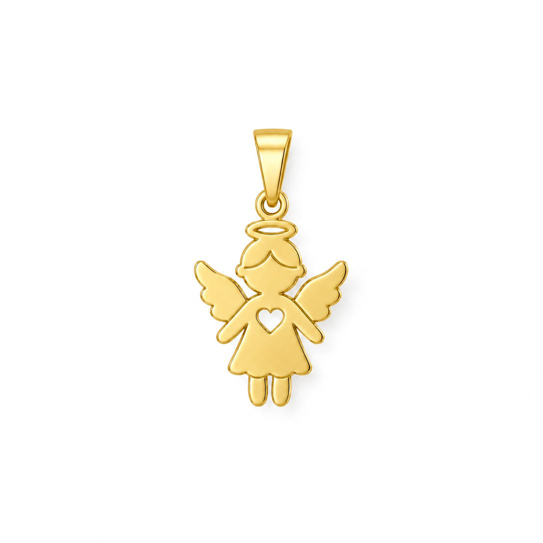 Pandantiv Little Angel din Argint 925 placat cu aur cu ingeras si inimioara MAISON Stephanie