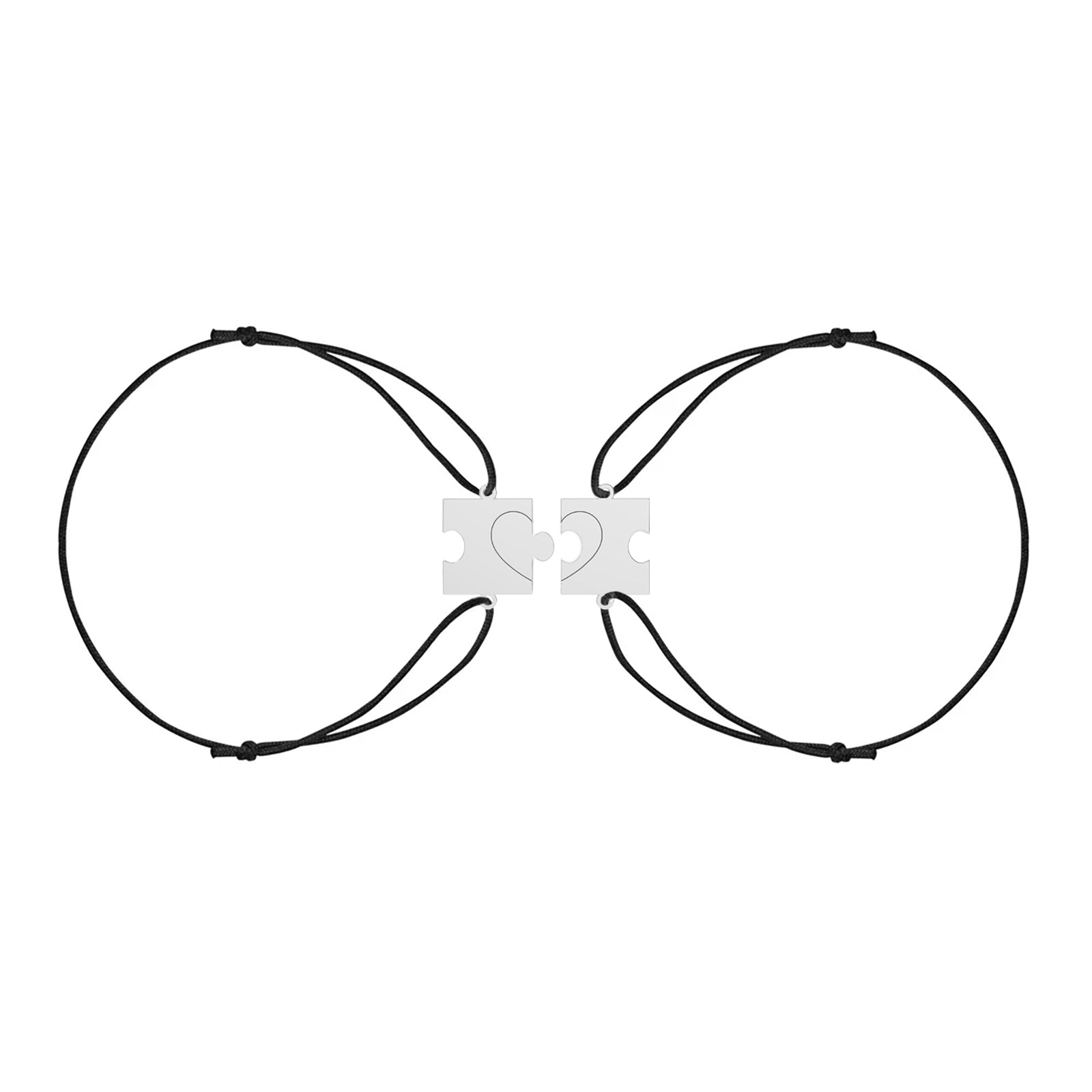 Set 2 brățări Puzzle Inimă Unită din argint 925 – bijuterii simbolice de cuplu Maison La Stéphanie, ideale pentru aniversări sau cadouri cu semnificație.