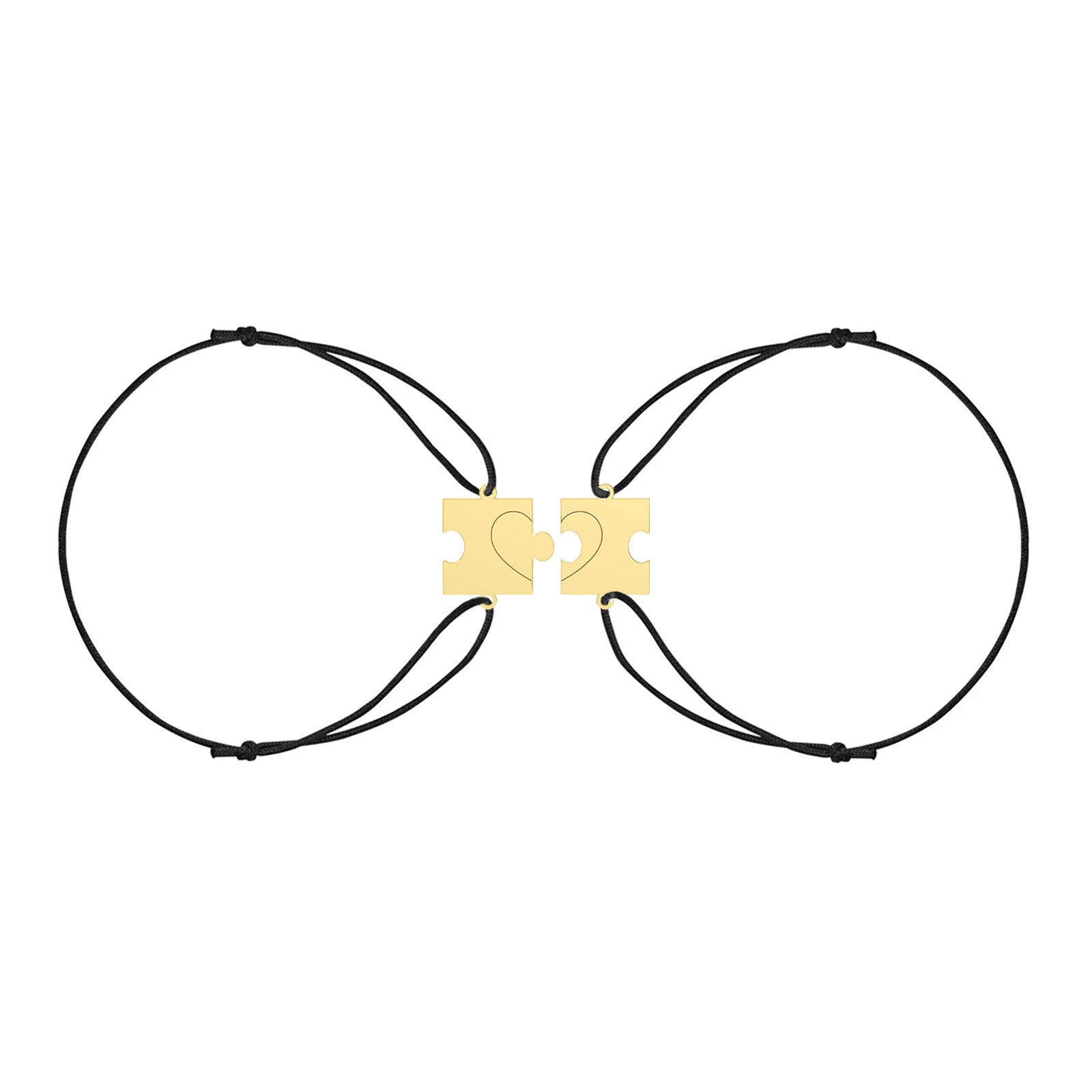 SET 2 BRATARI PUZZLE INIMA UNITA, argint placat cu aur Maison la Stephanie