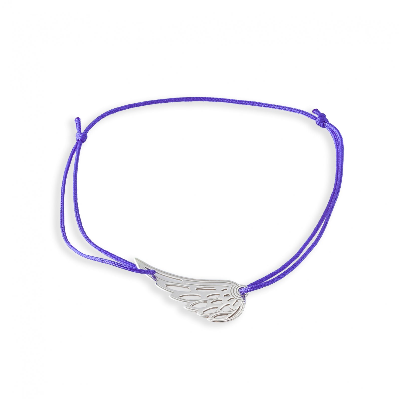 brățară argint 925 cu charm aripă pe șnur reglabil Maison La Stéphanie