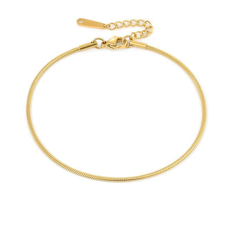 Brățară de picior Snake placată cu aur de 18K – bijuterie fină și elegantă de vară, ideală pentru vacanțe, ținute de plajă sau outfituri rafinate de sezon. Maison La Stéphanie – eleganță discretă și strălucire la fiecare pas.