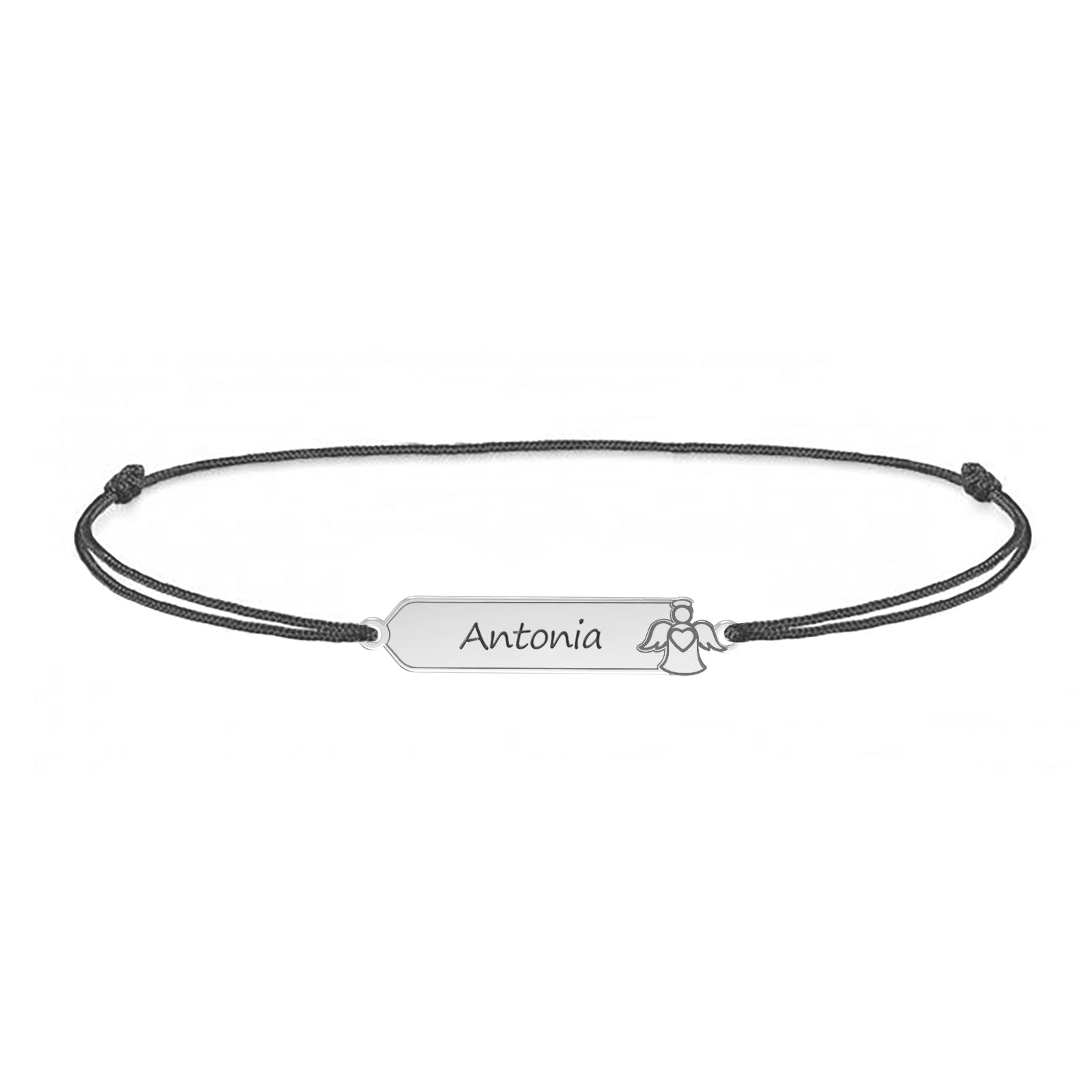 Brățară personalizată pentru copii din argint 925, model Angel cu îngeraș. Ideală pentru botez,taierea moțului sau aniversare. Bijuterie gravabilă Maison La Stéphanie, livrată în ambalaj elegant.