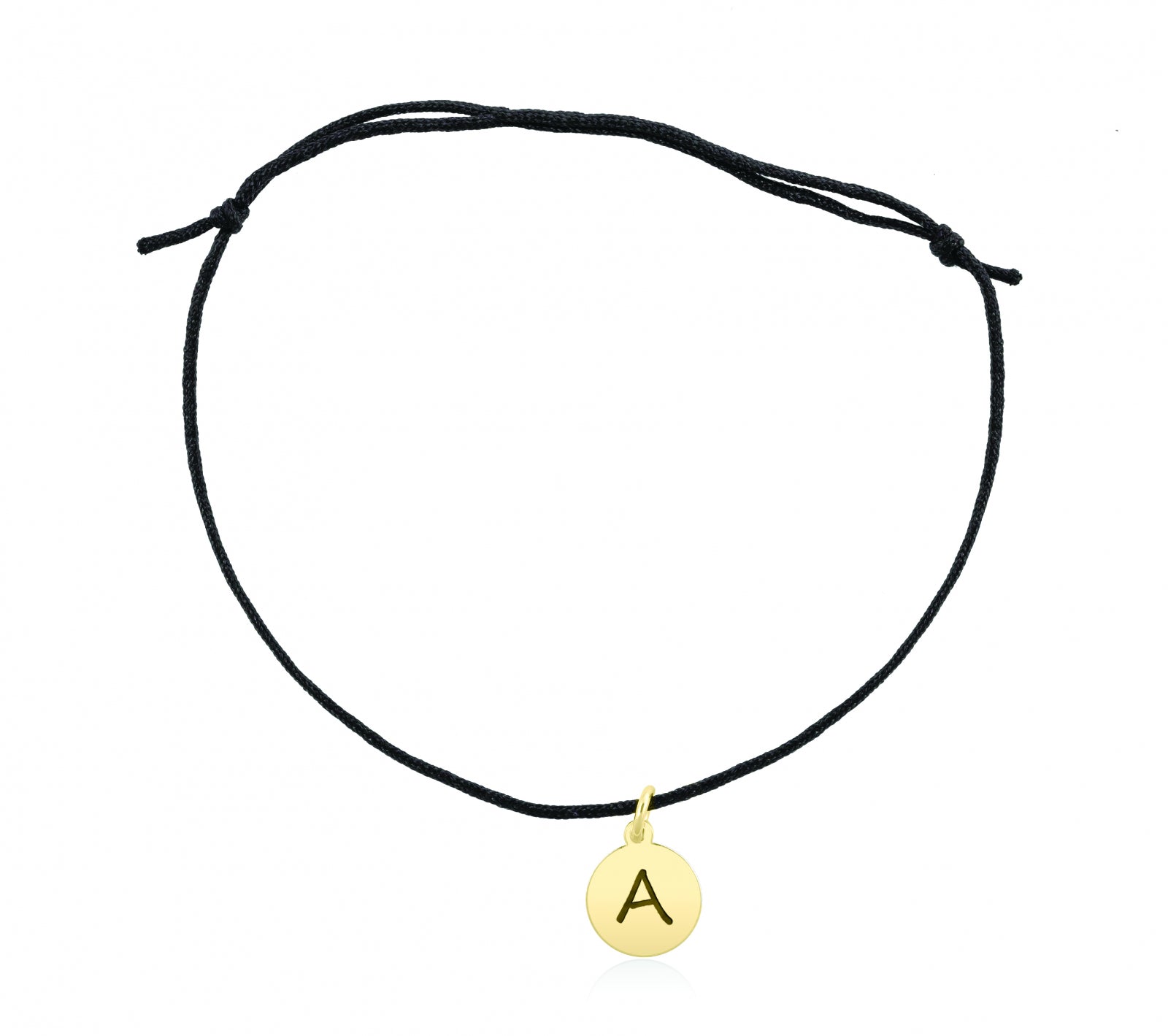 Brățară personalizată cu inițială, bănuț de 9 mm din argint 925 placat cu aur – cadou ideal pentru copii, familie sau prieteni. Bijuterii personalizate Maison La Stéphanie.