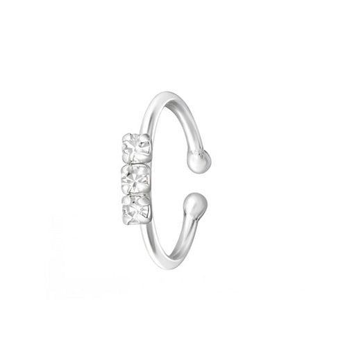 Cercei ear cuff din argint 925 – model minimalist cu zirconii fine, perfect pentru un look elegant și modern. Maison La Stéphanie.