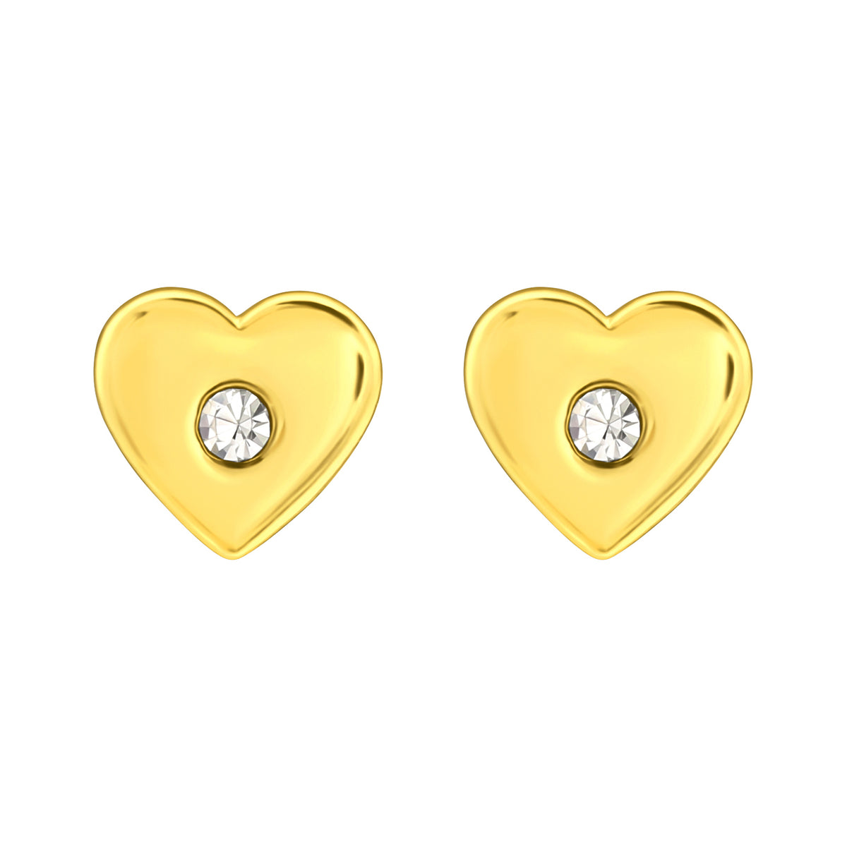 Cercei inimioară din argint 925 placat cu aur 18K, cu pietricică zirconiu strălucitoare. Bijuterii elegante Maison La Stéphanie — cadoul ideal pentru iubită, fiică sau prietenă, potrivit de purtat zi de zi.