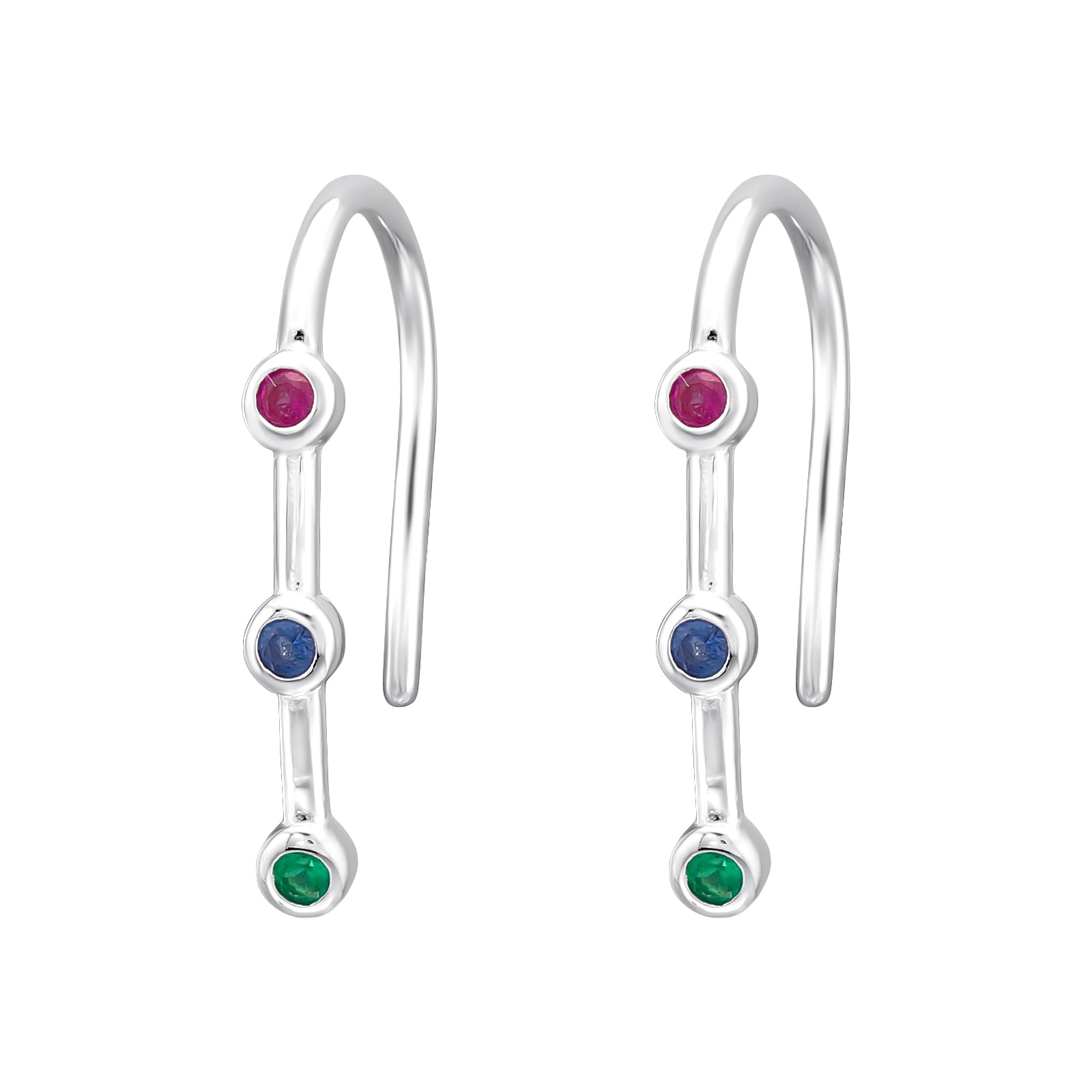 Cercei eleganți din argint 925 cu pietre zirconia multicolore – bijuterie Maison La Stéphanie fină și feminină, ideală pentru cadou sau purtare zilnică. Inspirată de culorile curcubeului și energia pozitivă a luminii.