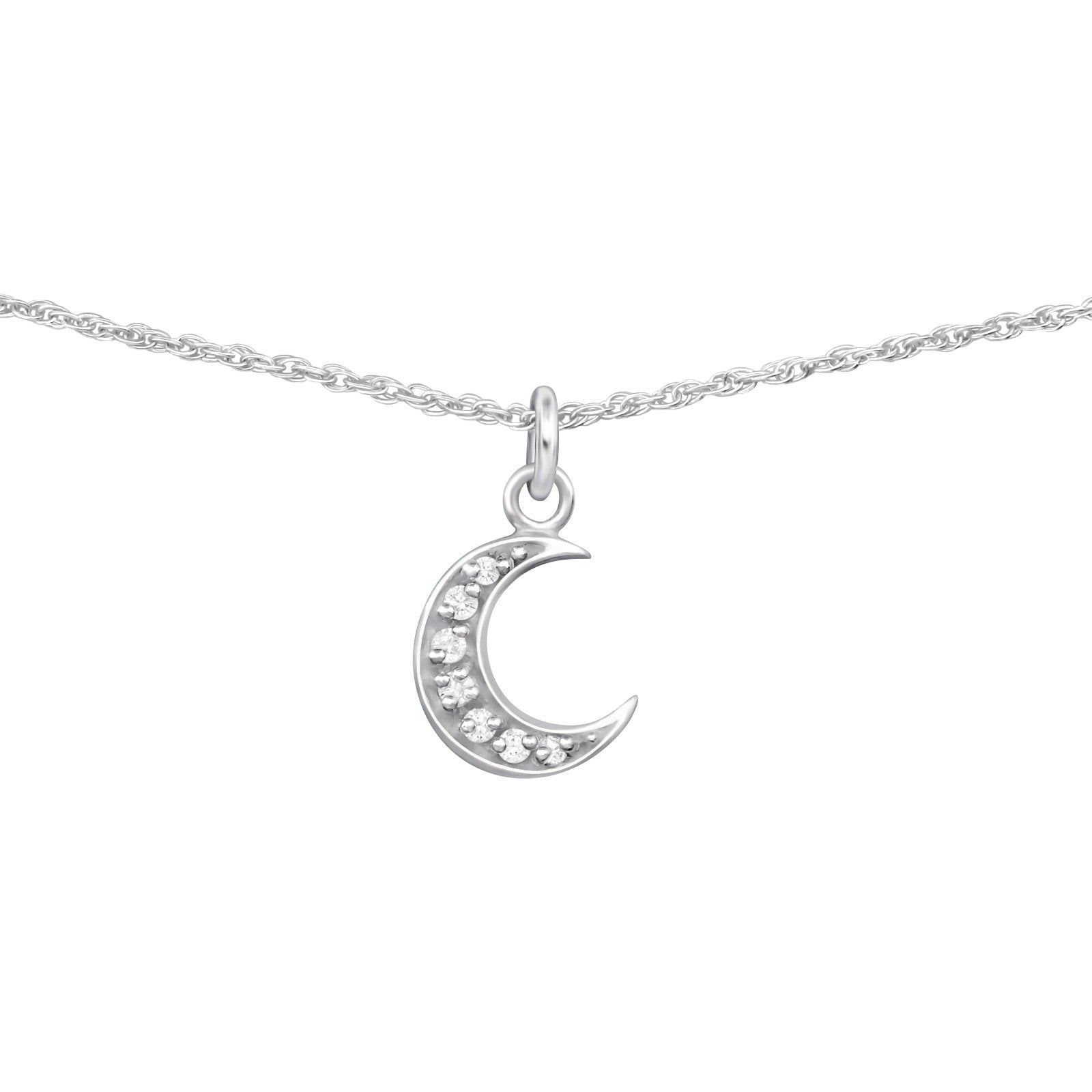 Choker elegant din argint 925 cu pandantiv în formă de lună. Bijuterie fină Maison La Stéphanie, perfectă pentru cadou sau pentru a adăuga o notă subtilă de feminitate oricărei ținute.