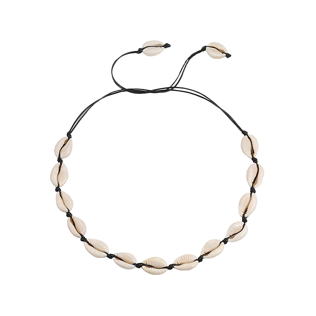 Colier din scoici naturale, șnur textil reglabil. Accesoriu de vară handmade, ideal pentru un look boho-chic și elegant.