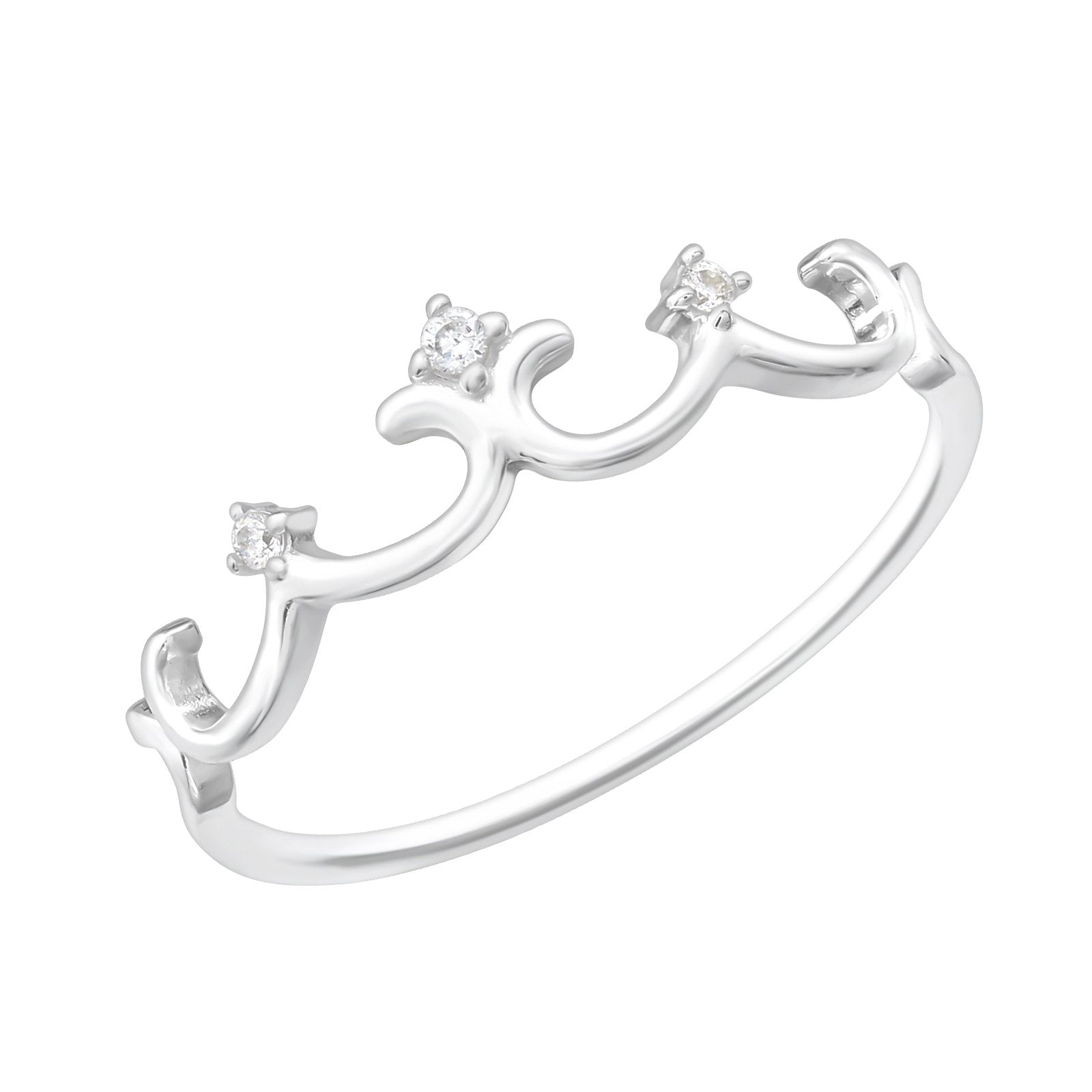 Inel My Princess din argint 925 – inel tip coroană elegant, cu detalii fine și zirconii strălucitoare.