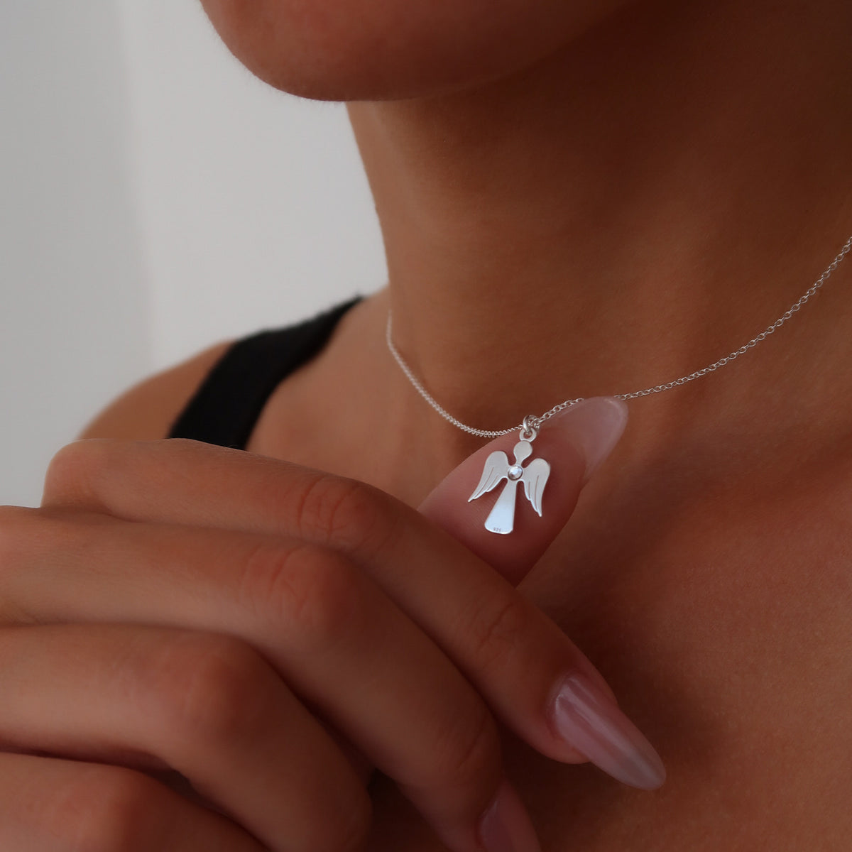 Lanț Guardian Angel din argint 925 – bijuterie simbolică Maison La Stéphanie, cadoul ideal de Crăciun pentru persoanele dragi.