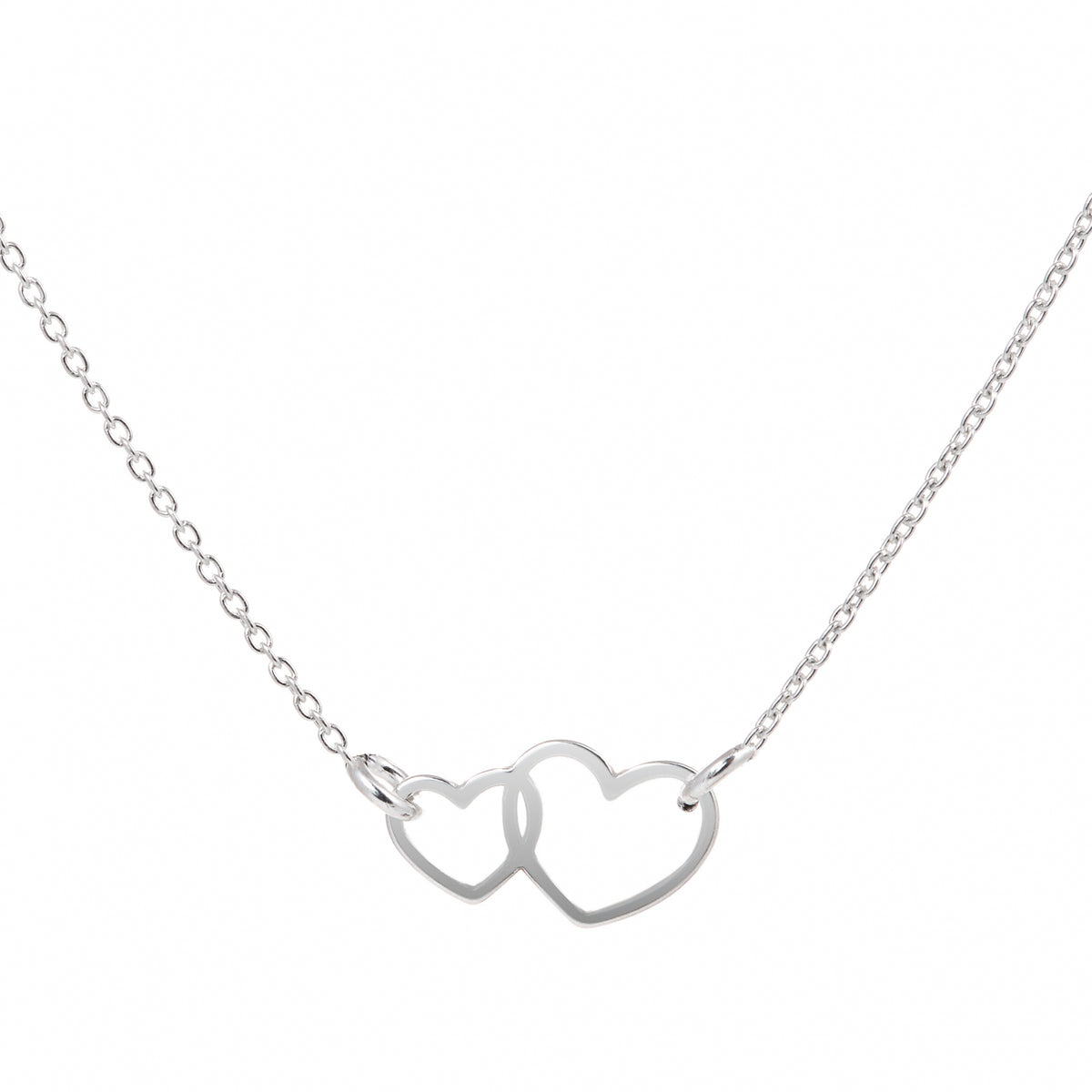 Lantisor din argint 925 cu pandantiv doua inimi unite Maison La Stephanie