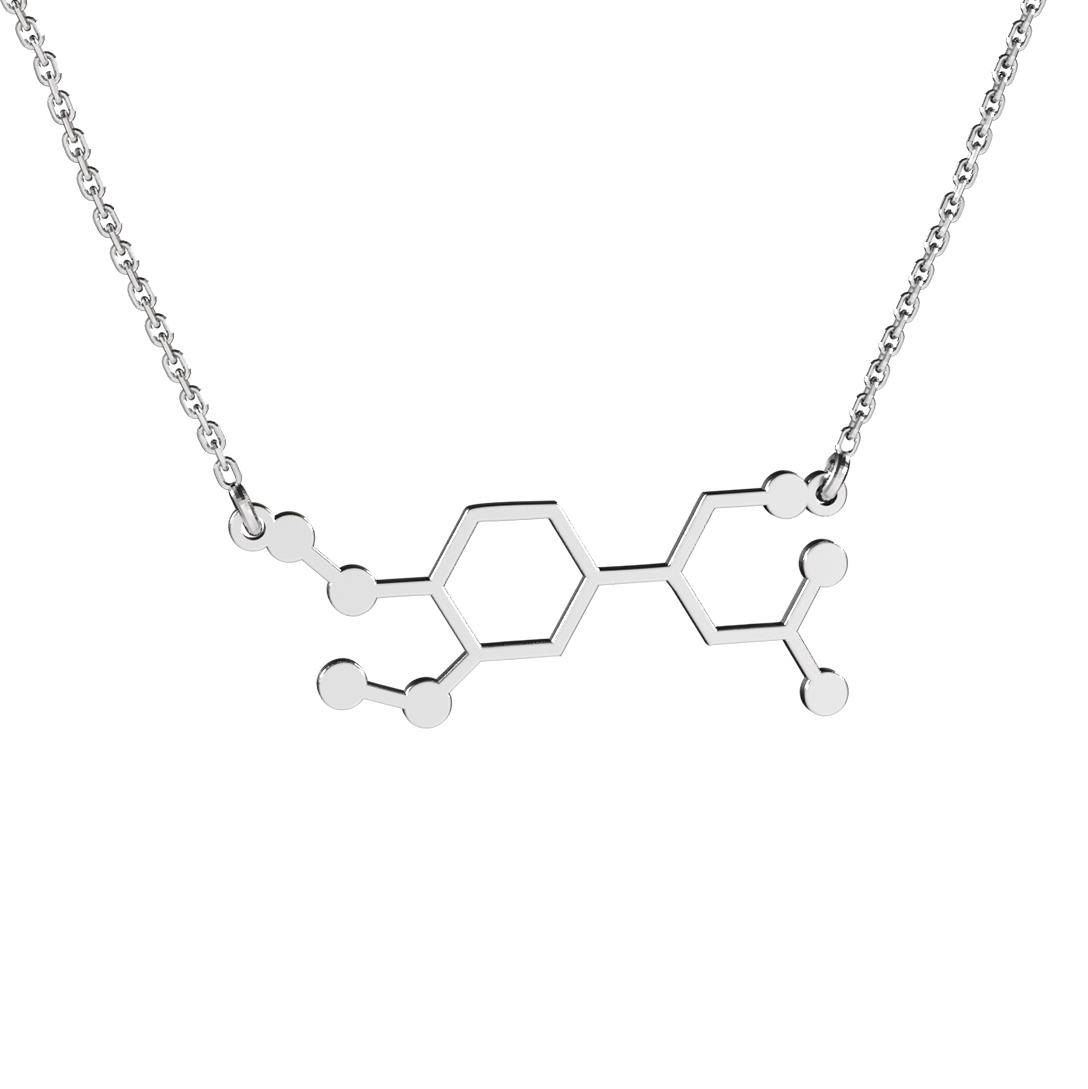 lănțișor argint 925 moleculă adrenalină chimică Maison La Stéphanie