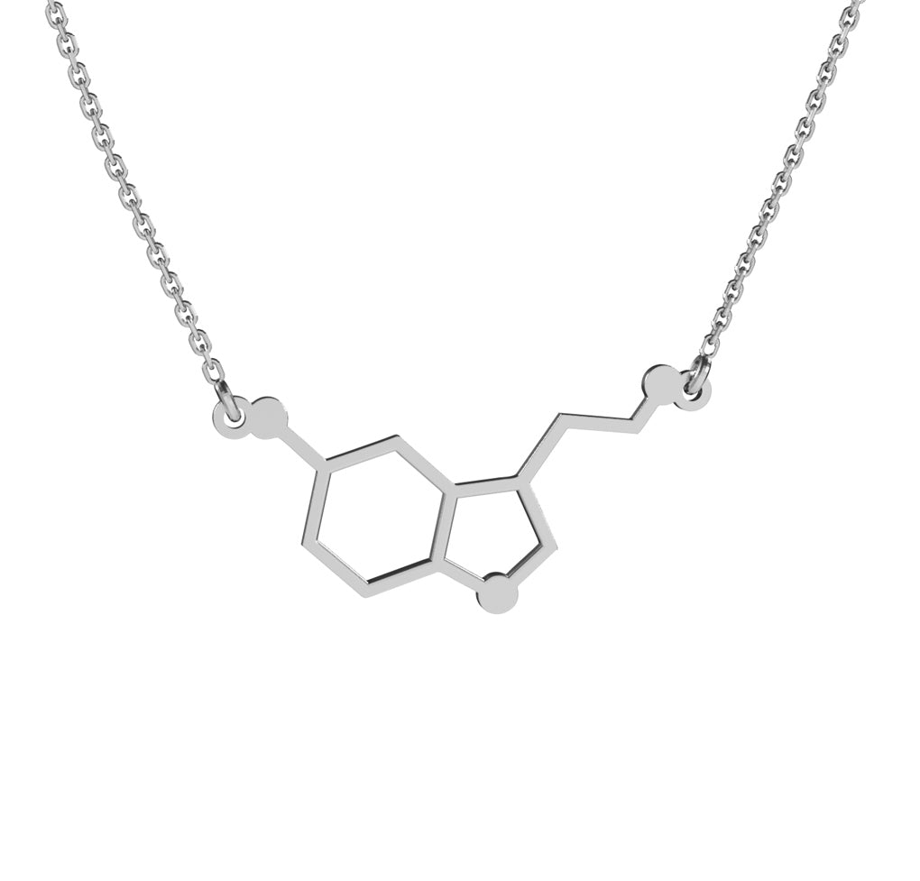 Lantisor din argint 925 cu pandantiv molecula serotonina, pe lant reglabil Maison La Stephanie