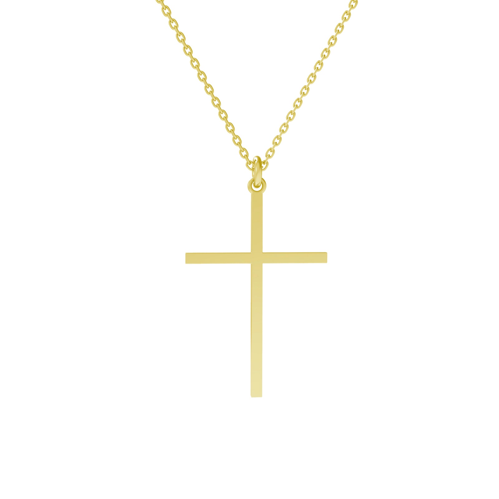 Lănțișor cruce din argint 925 placat cu aur 18K – bijuterie elegantă pentru femei, simbol al protecției și credinței. Perfect pentru cadouri.