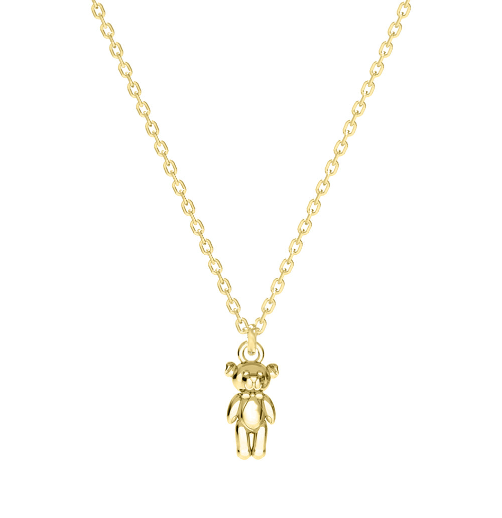 Lănțișor Baby Teddy Bear din argint 925 placat cu aur de 18K – bijuterie delicată Maison La Stéphanie, simbol al iubirii pure, ideală pentru cadou sau purtare zilnică.