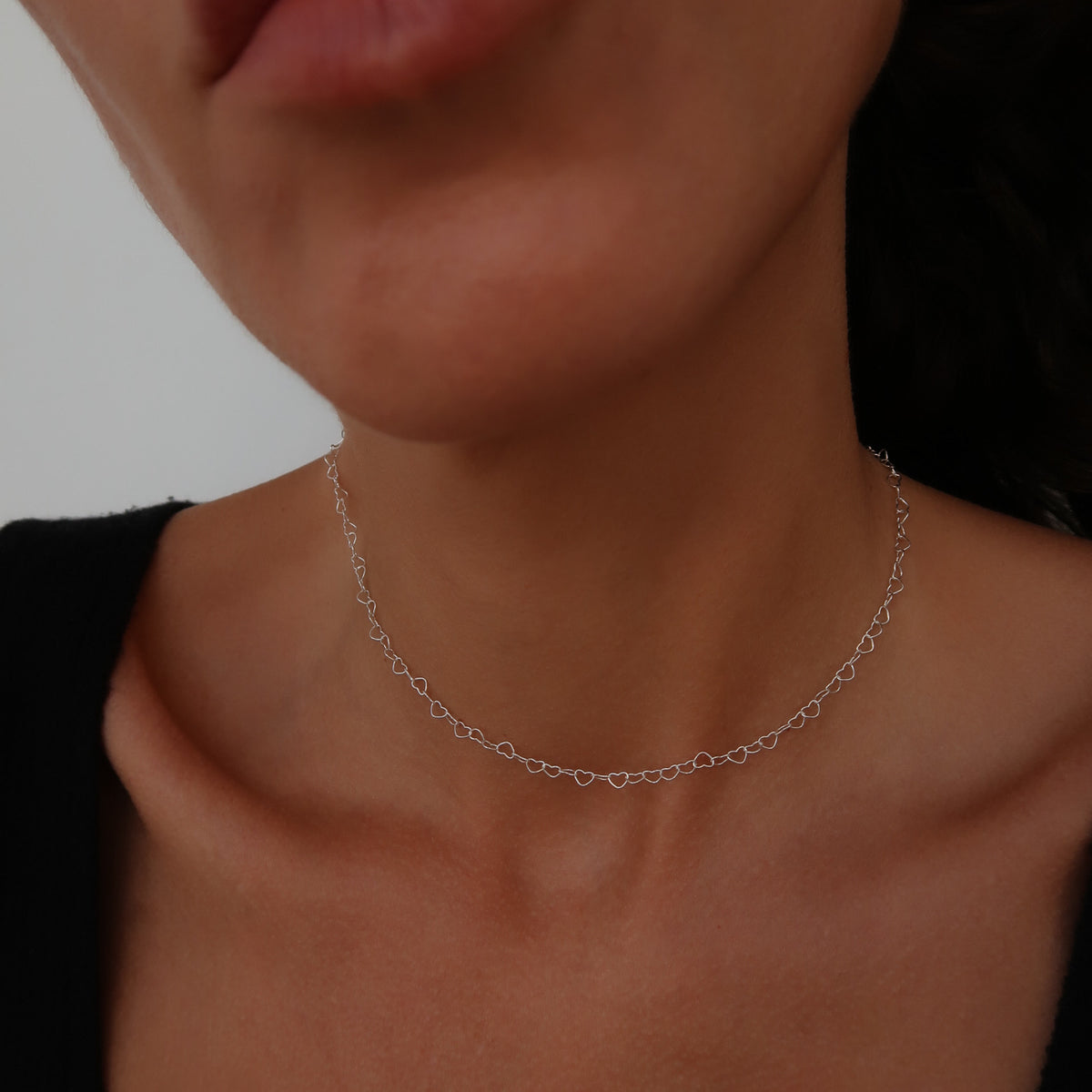 lantisor choker argint 925 inimioare Maison La Stephanie colier inimioare femei romantic elegant bijuterie cadou argint